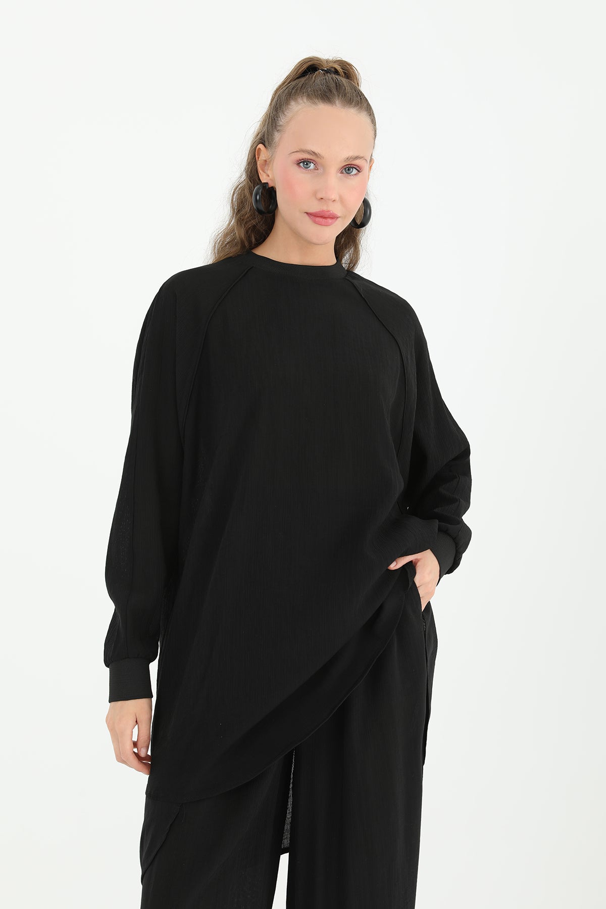 Kadın Arkası Dikiş Detaylı İkili Pantolo Takım - 14228TKS BLACK