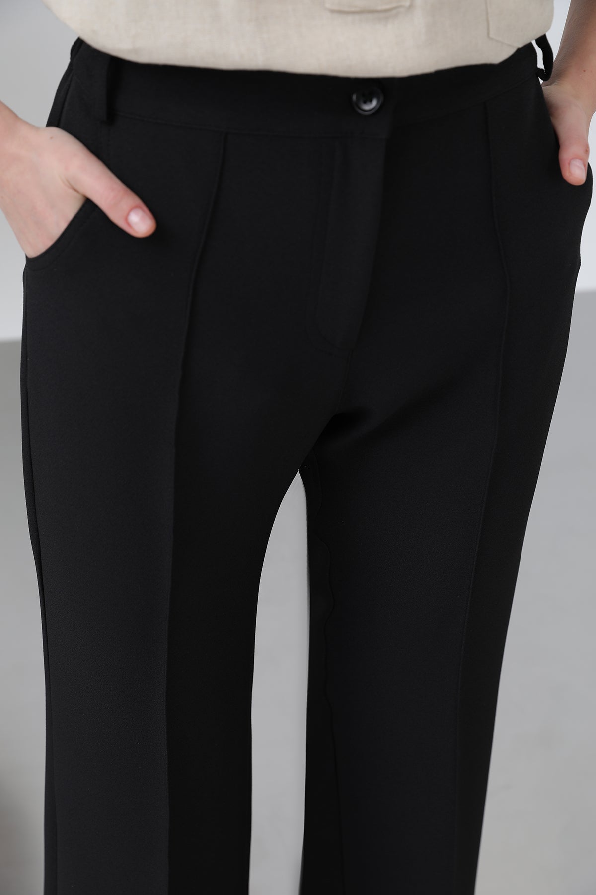 Kadın Nervür Dikişli Pantolon - 18226PNT BLACK