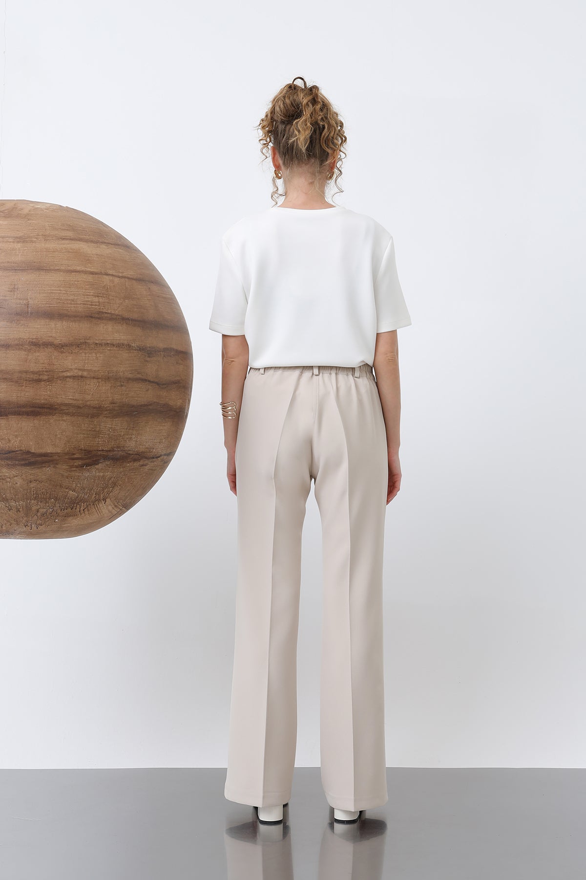 Kadın Nervür Dikişli Pantolon - 18226PNT BEIGE