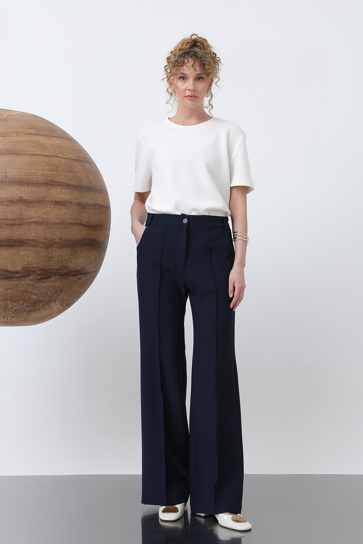 Kadın Nervür Dikişli Pantolon - 18226PNT NAVY
