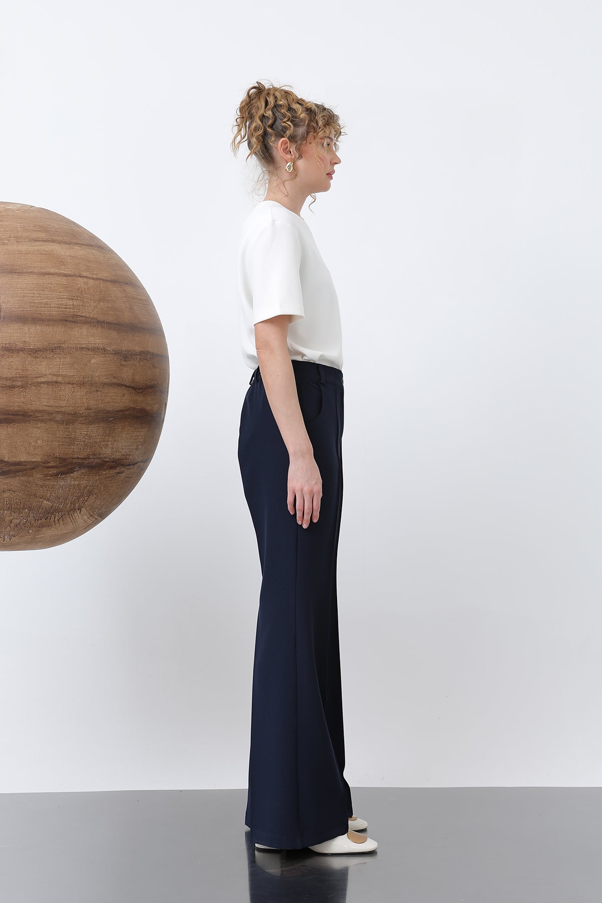 Kadın Nervür Dikişli Pantolon - 18226PNT NAVY