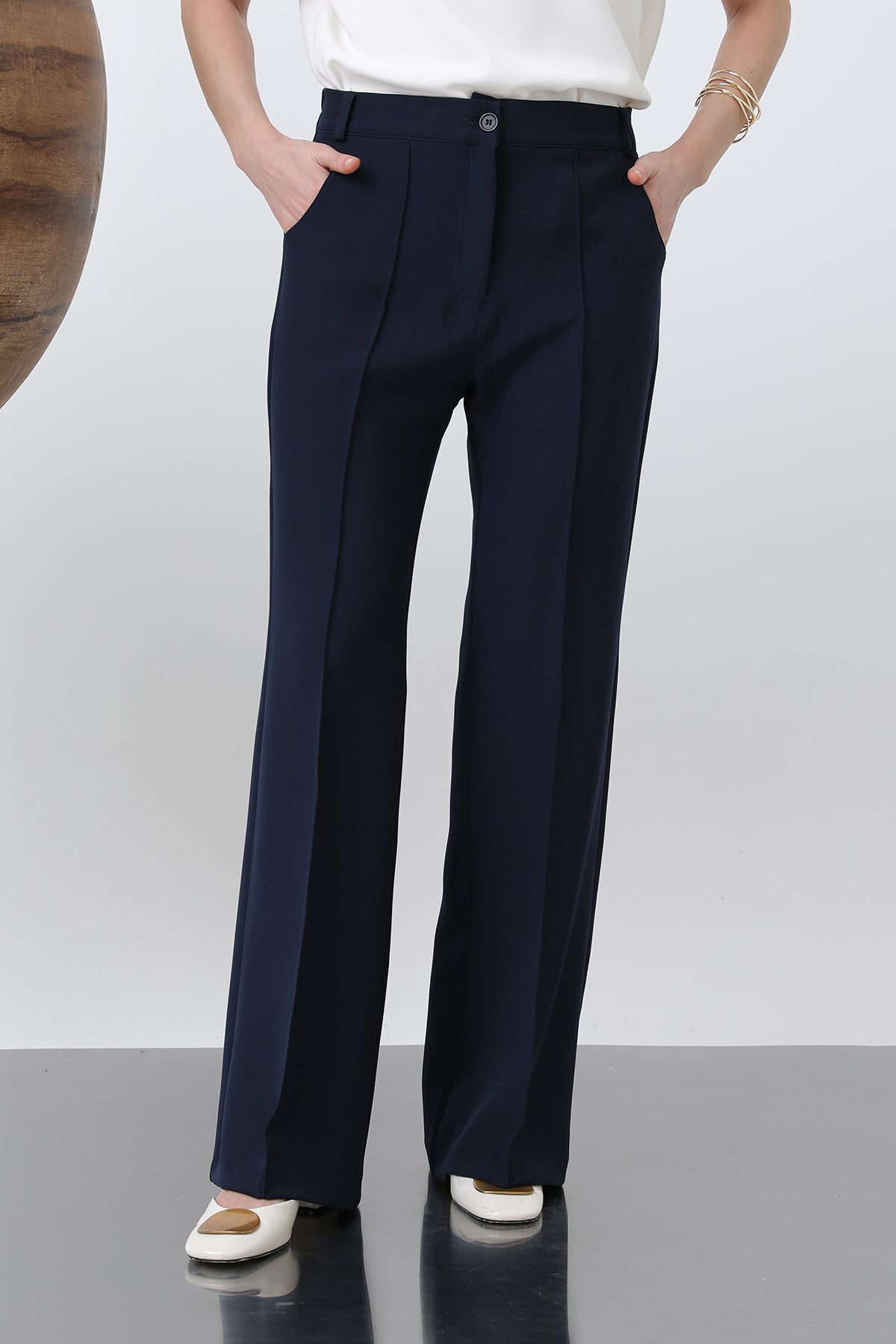 Kadın Nervür Dikişli Pantolon - 18226PNT NAVY