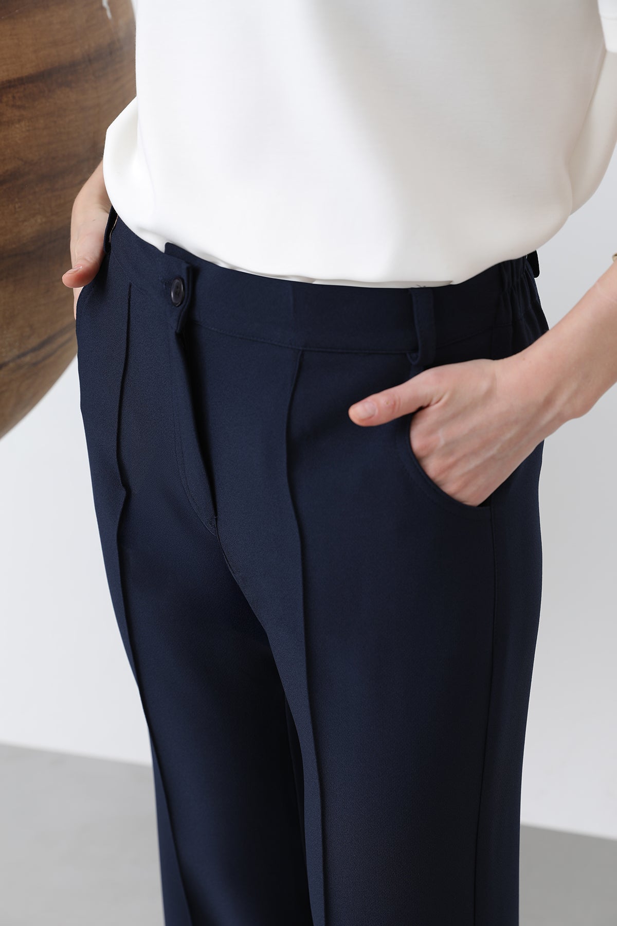 Kadın Nervür Dikişli Pantolon - 18226PNT NAVY