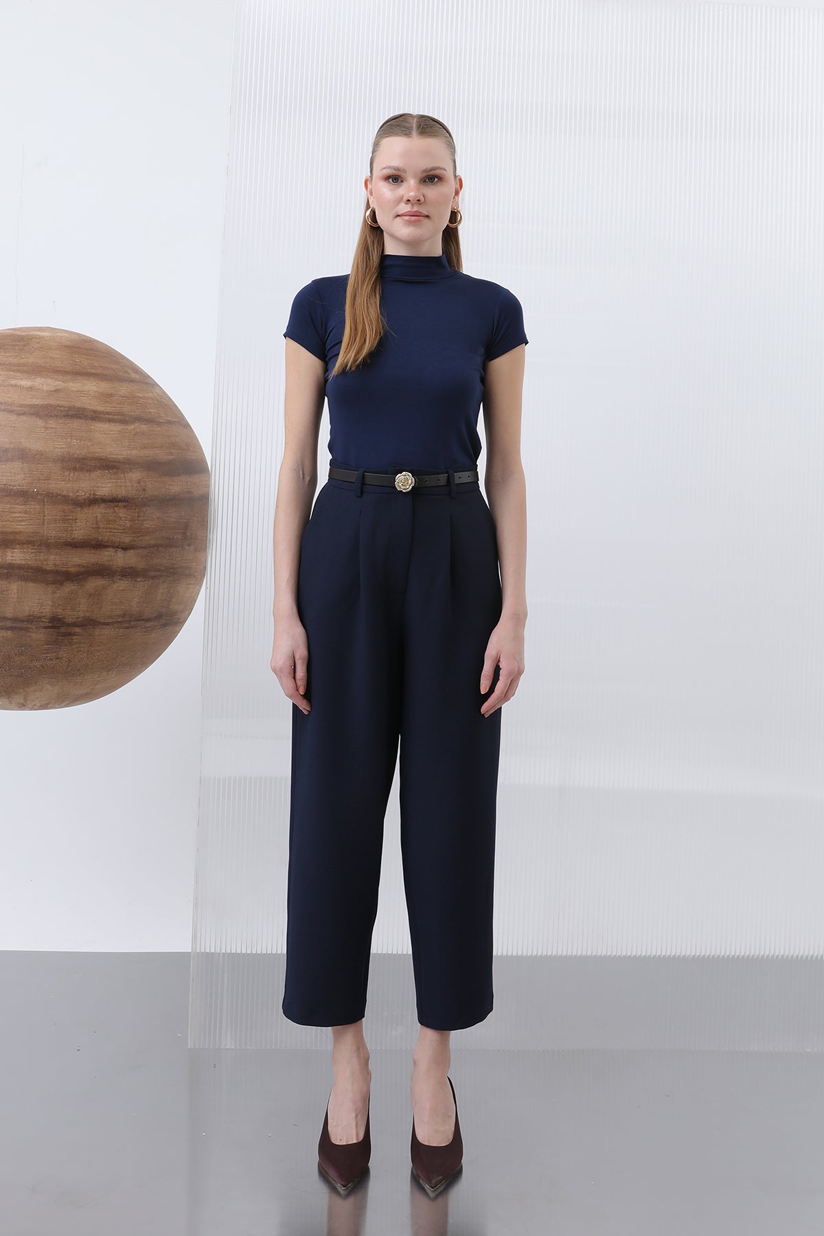 Kadın Pileli Pantolon - 18227PNT NAVY