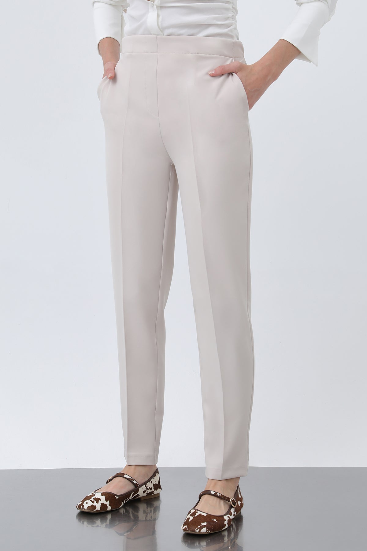 Kadın Havuç Kesim Pantolon - 18242PNT BEIGE