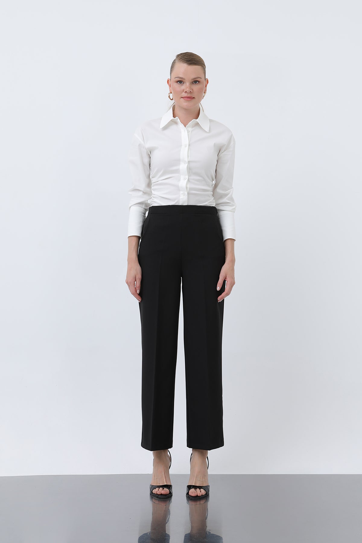 Kadın Düz Kesim Pantolon - 18243PNT BLACK