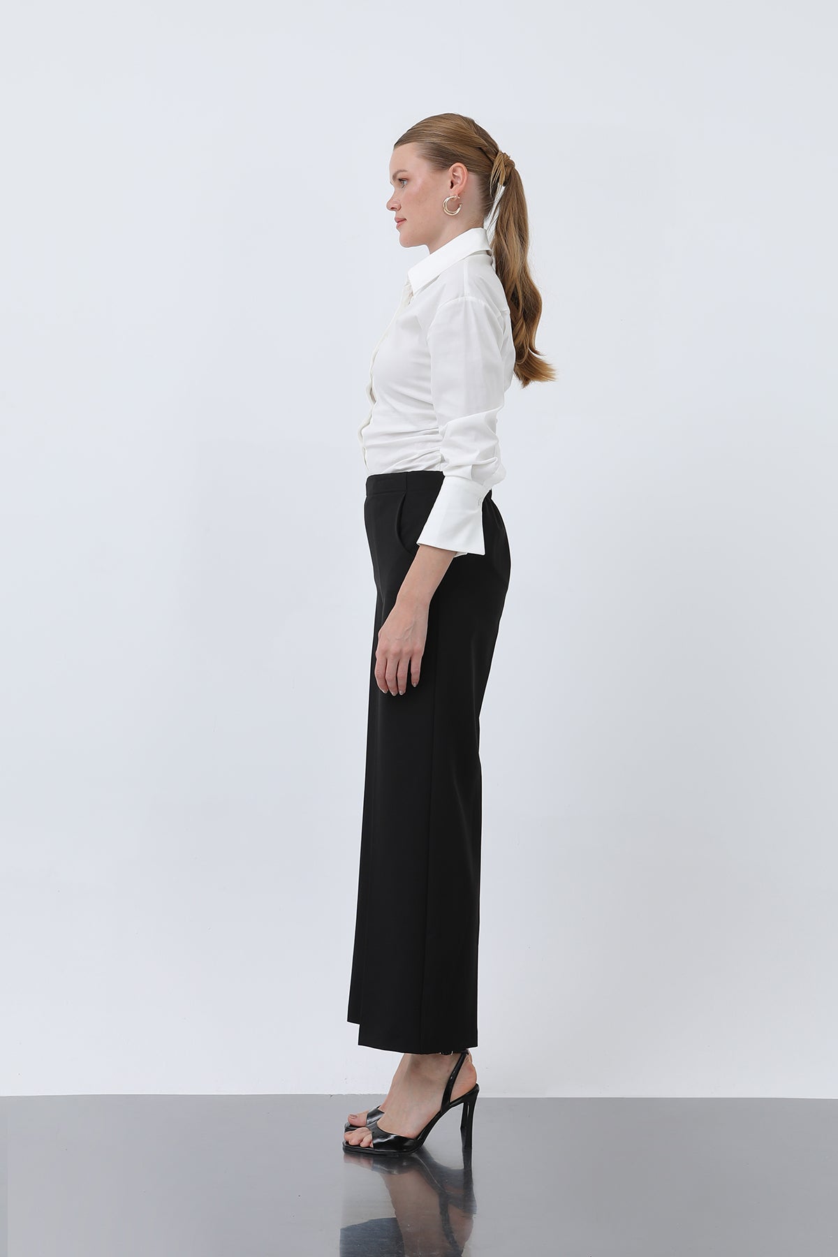 Kadın Düz Kesim Pantolon - 18243PNT BLACK
