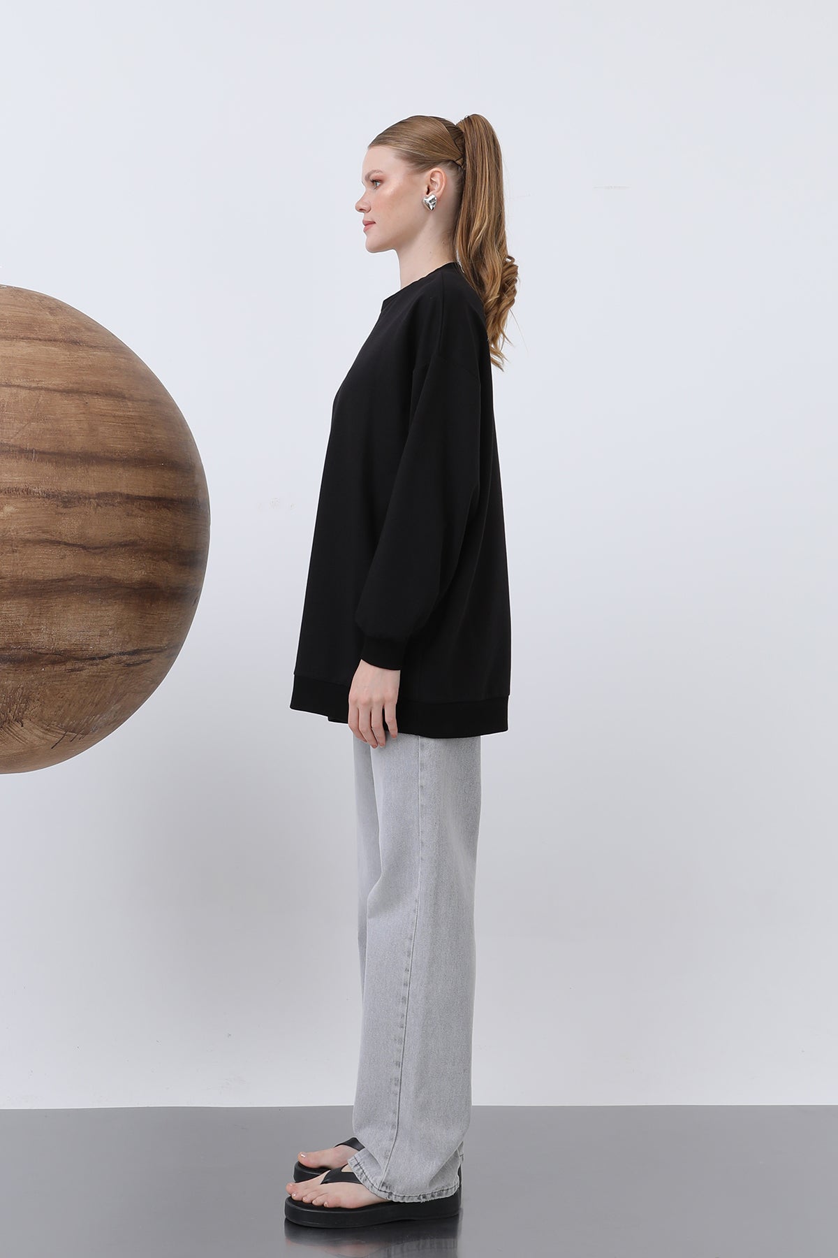 Kadın Tavşan Baskılı Tunik - 20624TUN BLACK