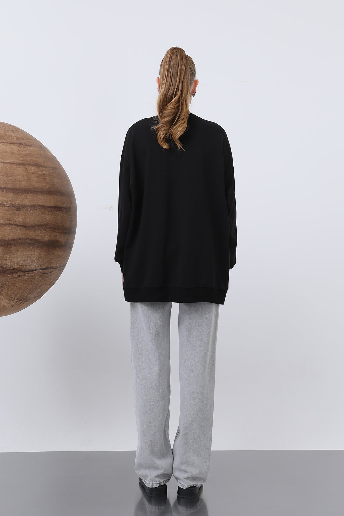 Kadın Tavşan Baskılı Tunik - 20624TUN BLACK