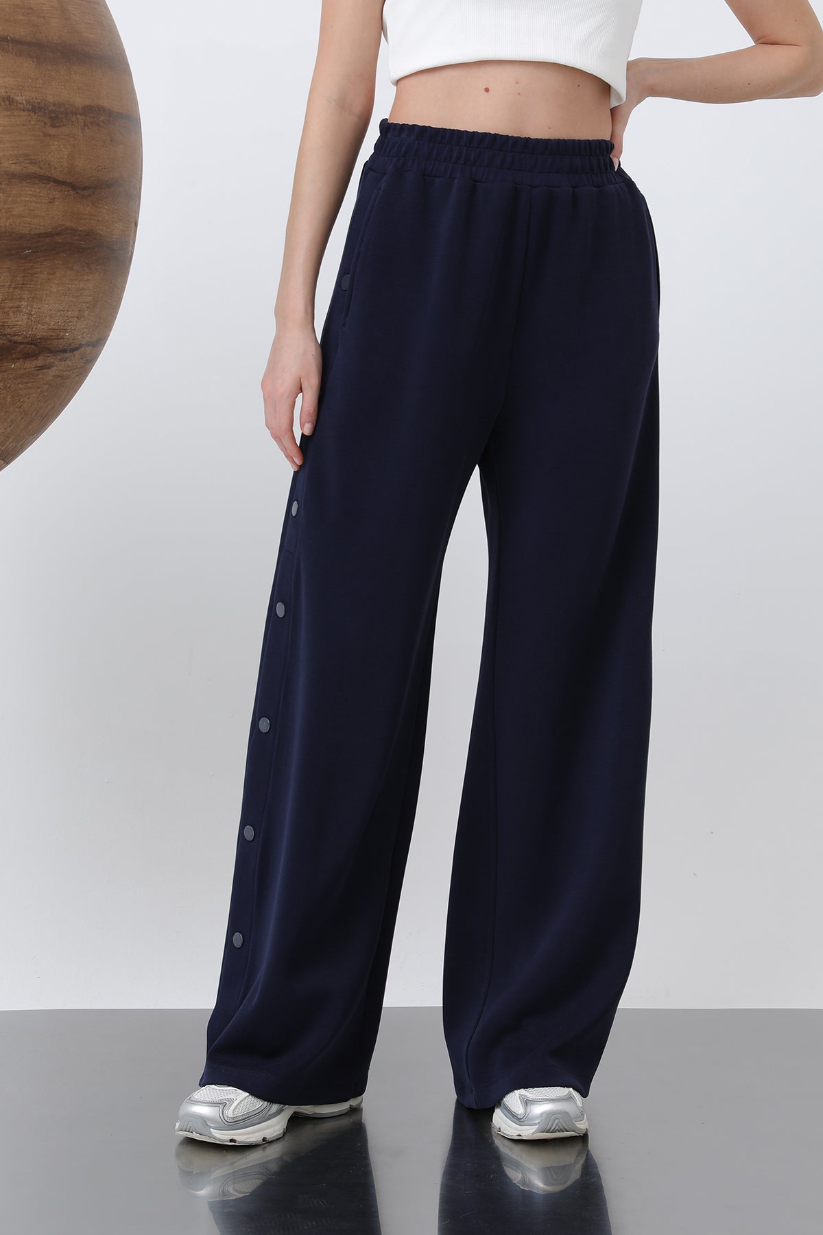 Kadın Yanlar Çıt Çıt Detaylı Pantolon -32157PNT NAVY