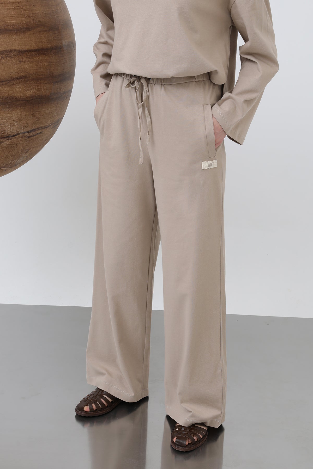 Kadın Basic Benden Bağlamalı Pantolon -32222PNT BEIGE
