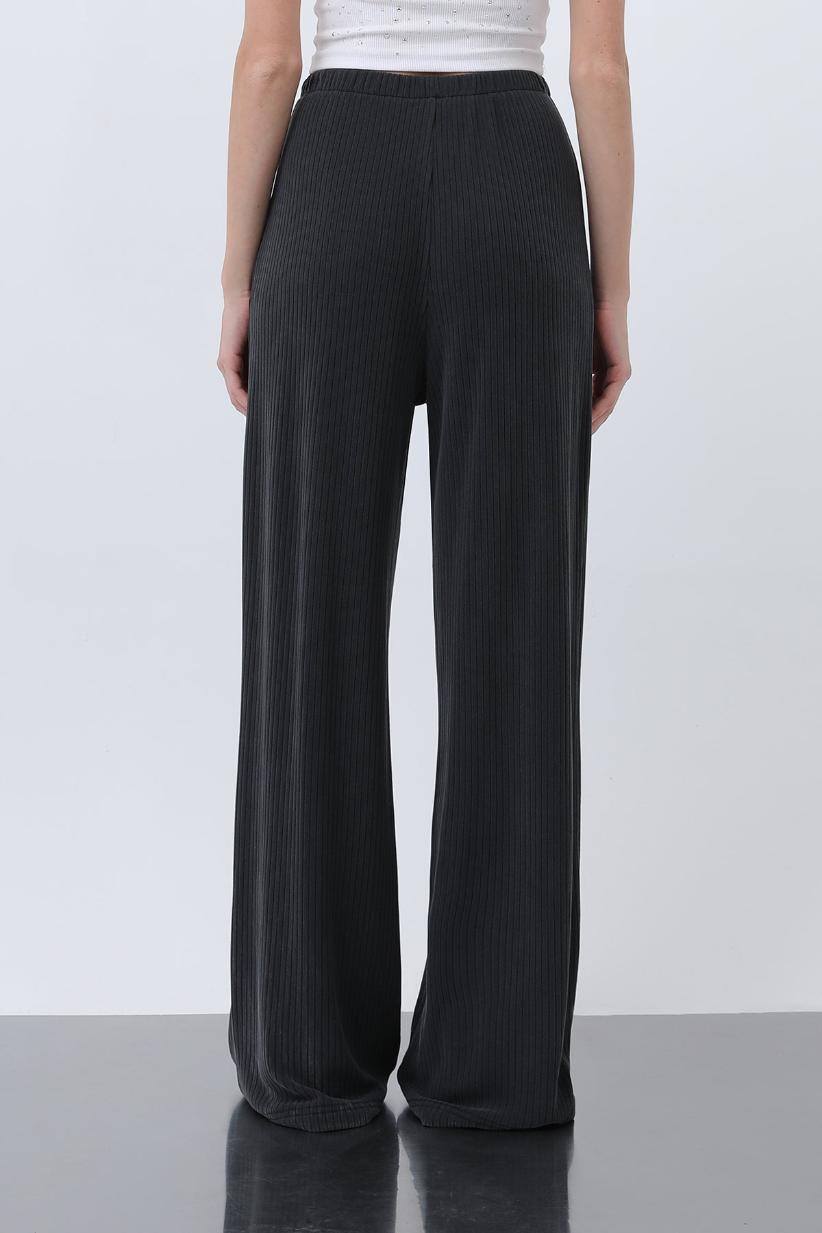 Kadın Fitilli Belden Bağlamalı Pantolon -32224PNT BLACK