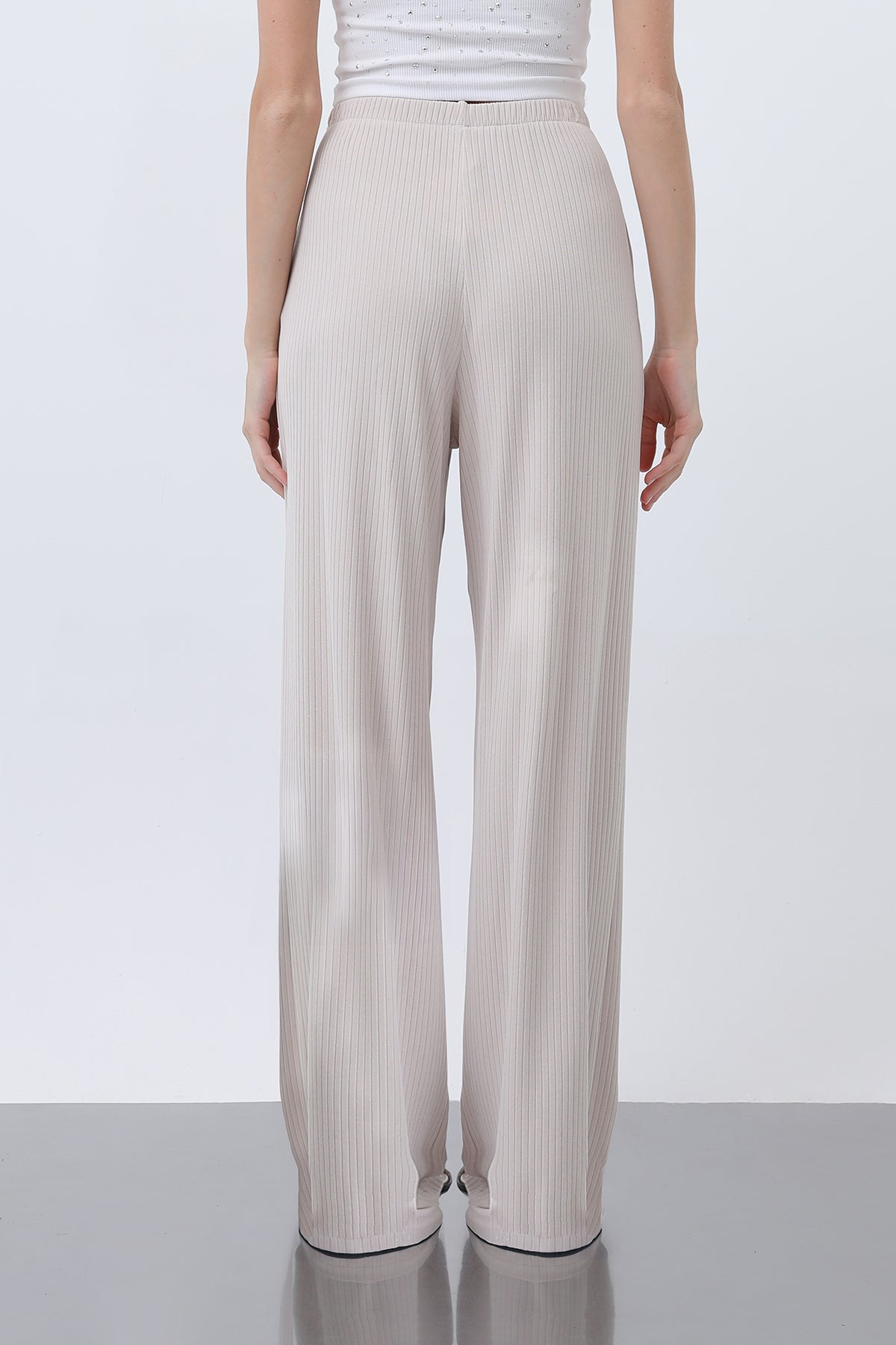 Kadın Fitilli Belden Bağlamalı Pantolon -32224PNT BEIGE