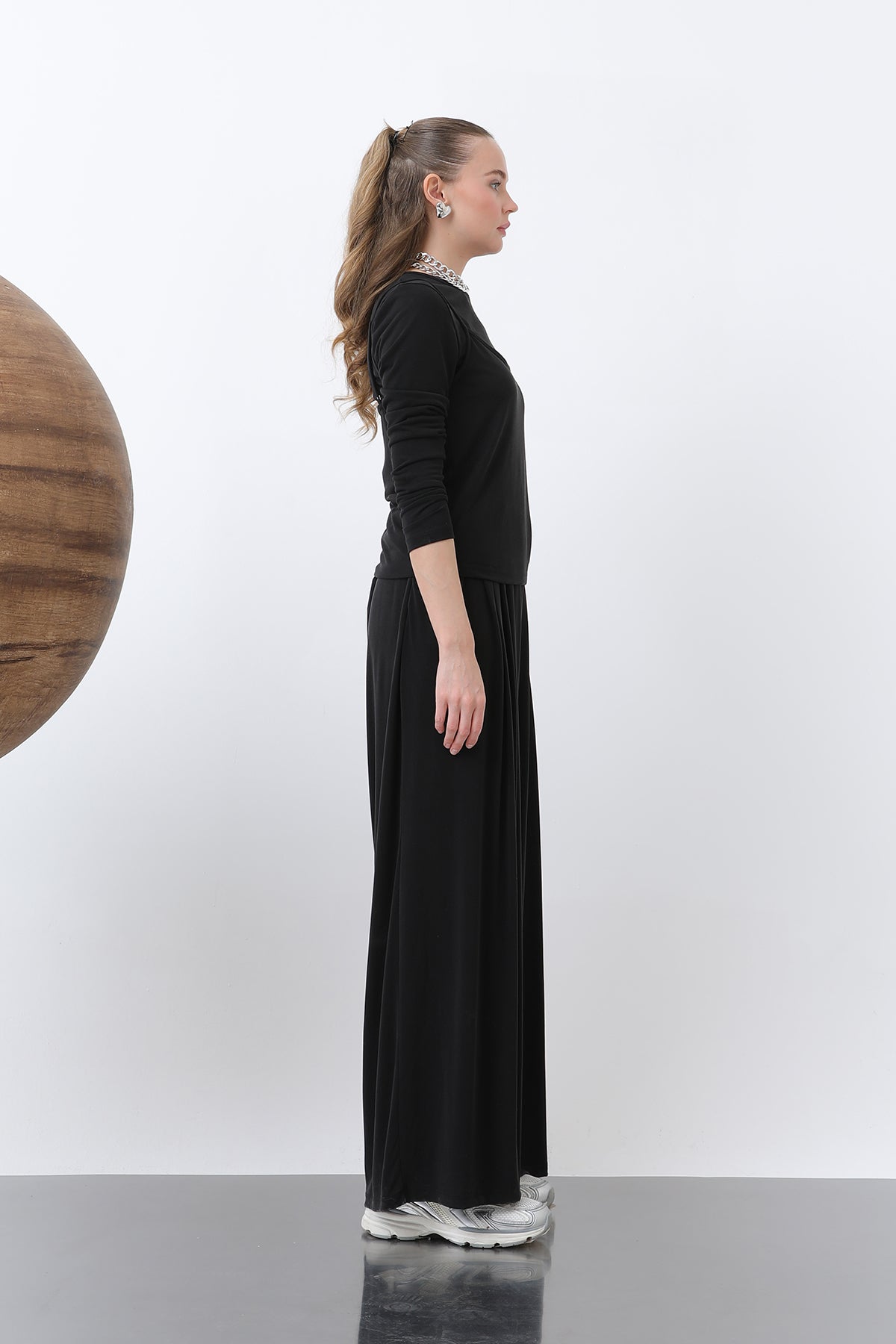 Kadın Atlet Detaylı Bluz -32262BLZ BLACK