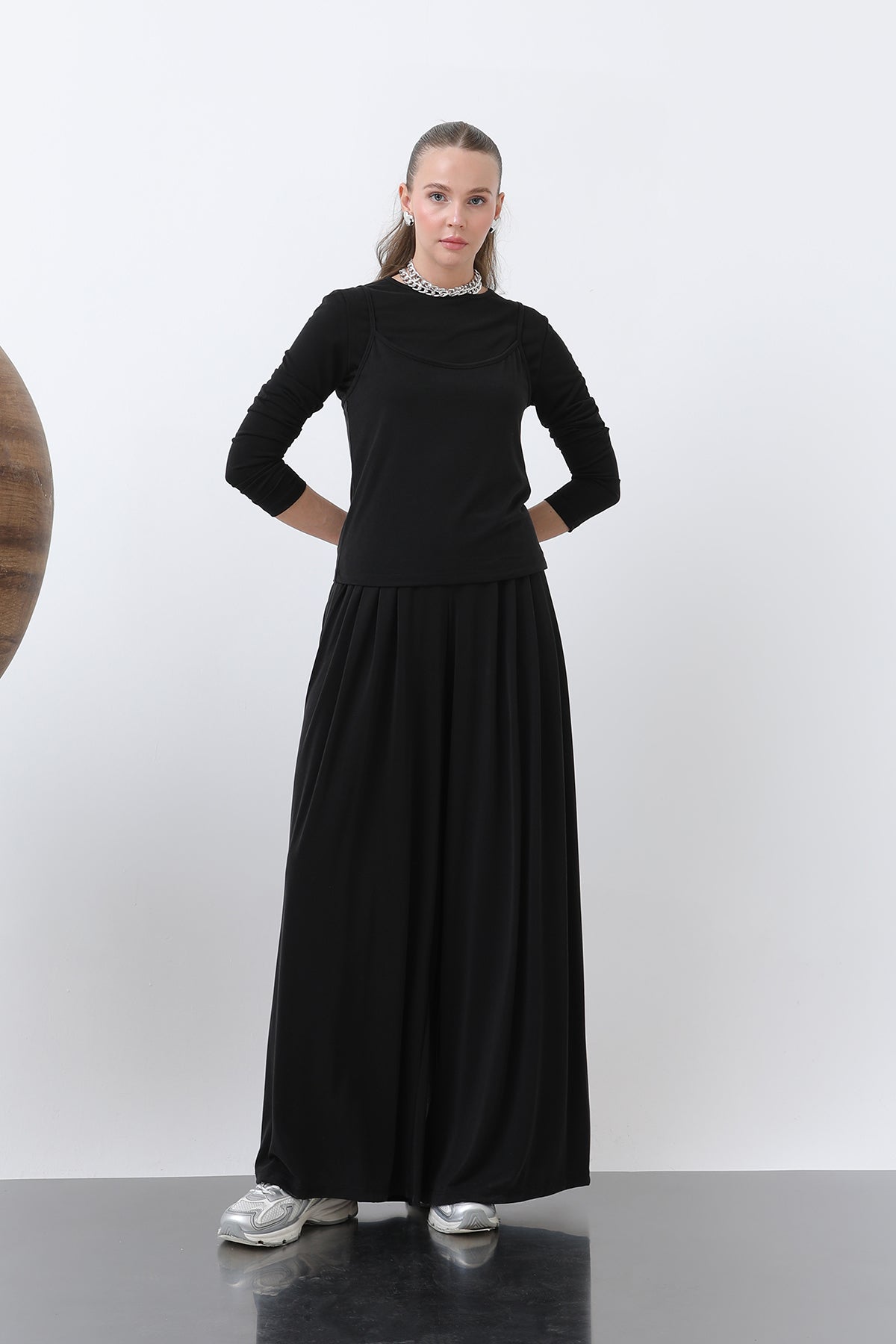 Kadın Atlet Detaylı Bluz -32262BLZ BLACK