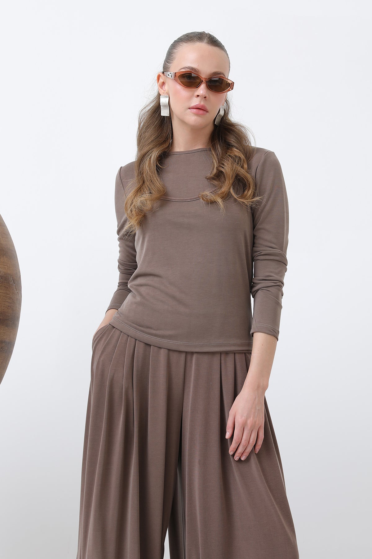 Kadın Atlet Detaylı Bluz -32262BLZ BROWN