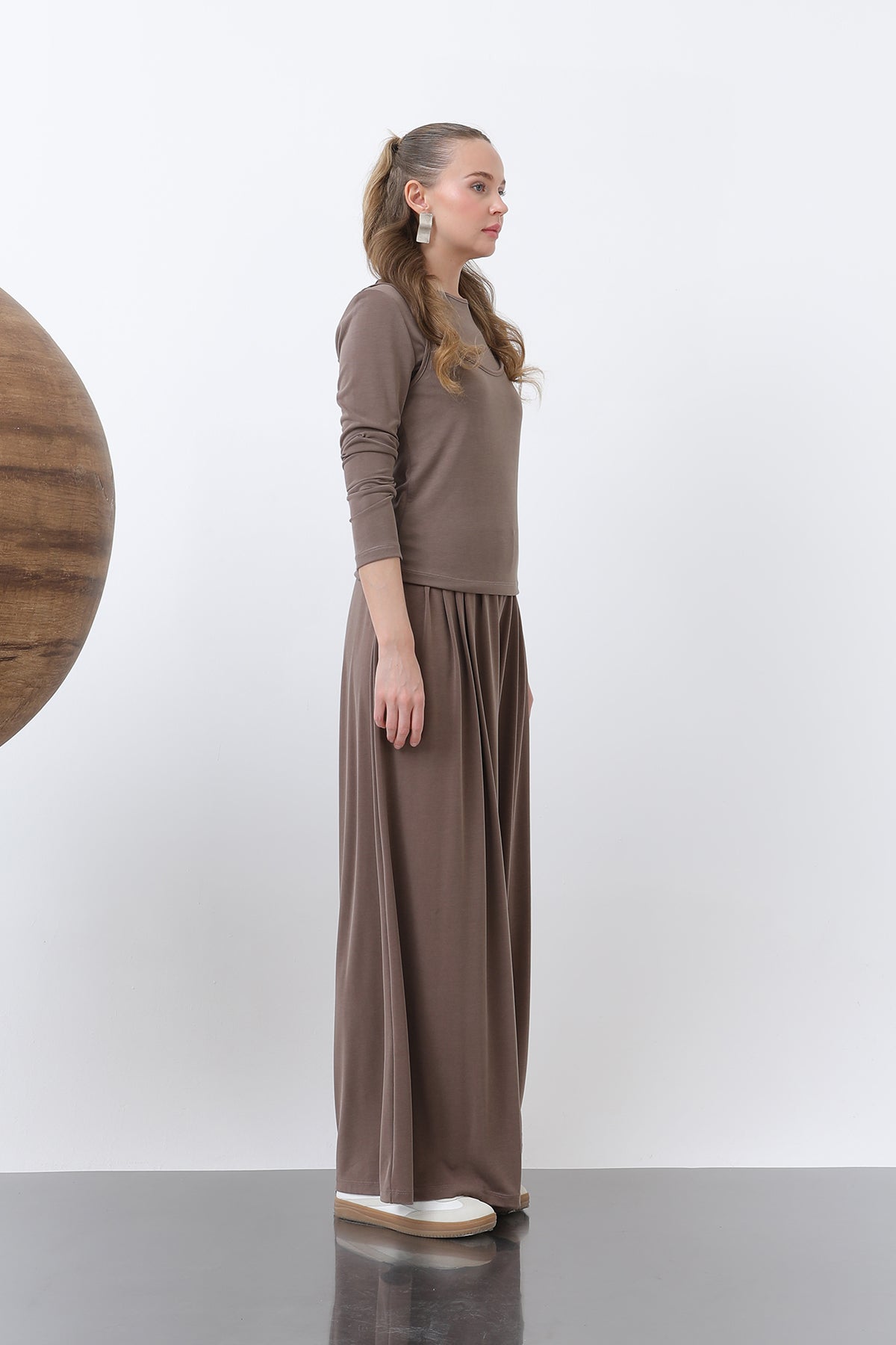 Kadın Atlet Detaylı Bluz -32262BLZ BROWN