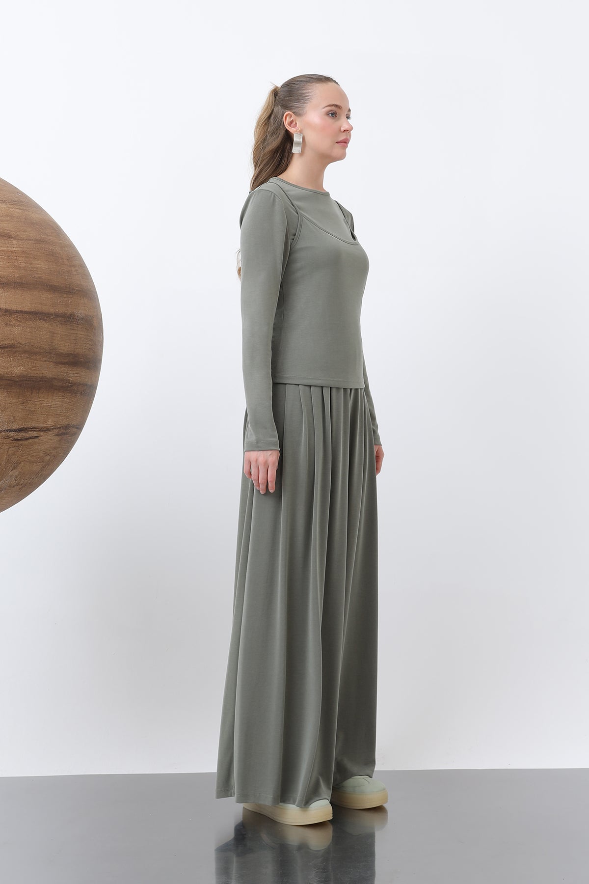 Kadın Atlet Detaylı Bluz -32262BLZ KHAKI