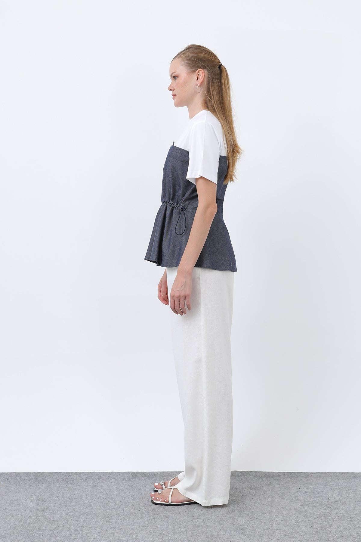 Kadın Denim Detaylı Bluz - 32318BLZ INDIGO