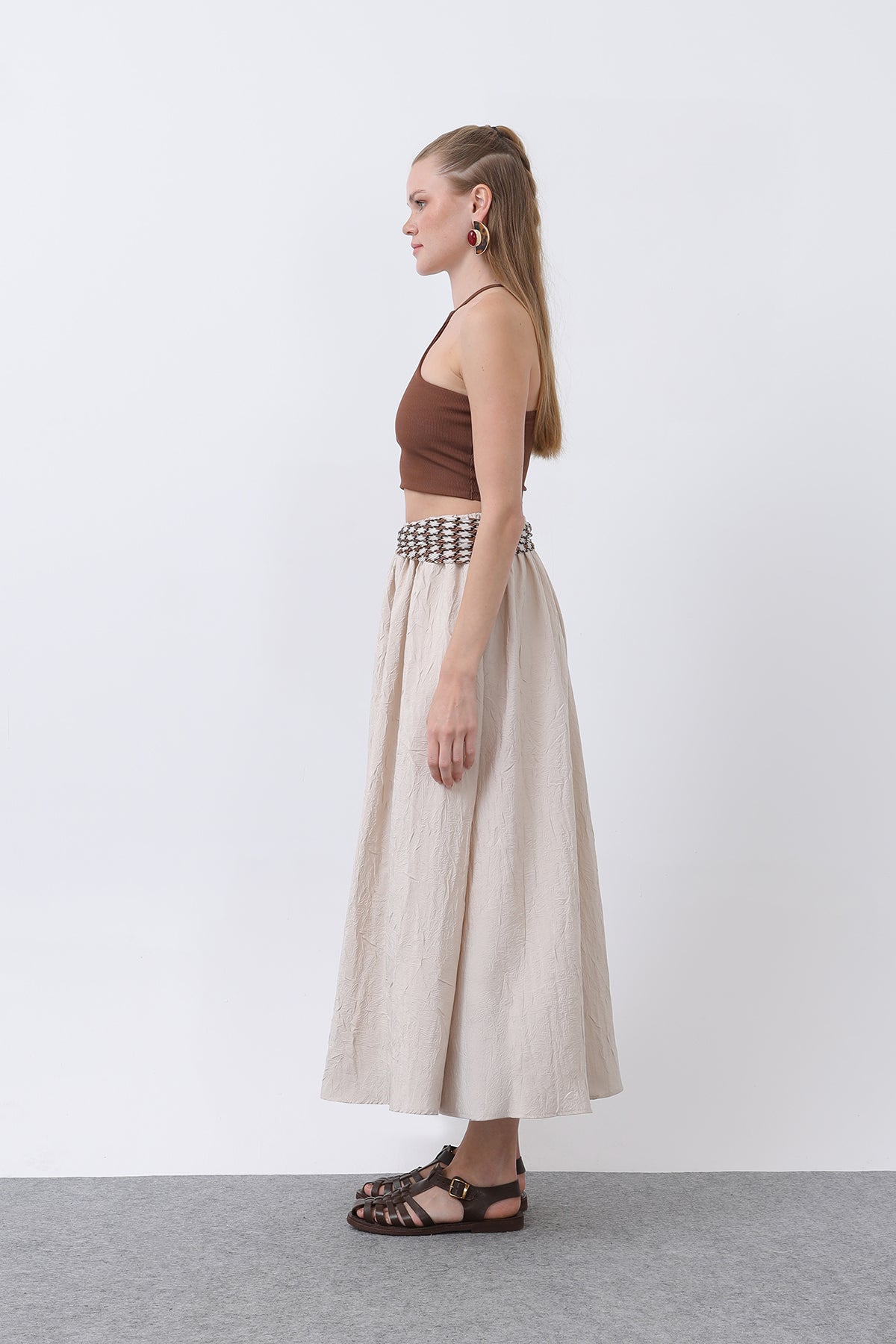Kadın Açılımlı Etek - 32335ETK BEIGE