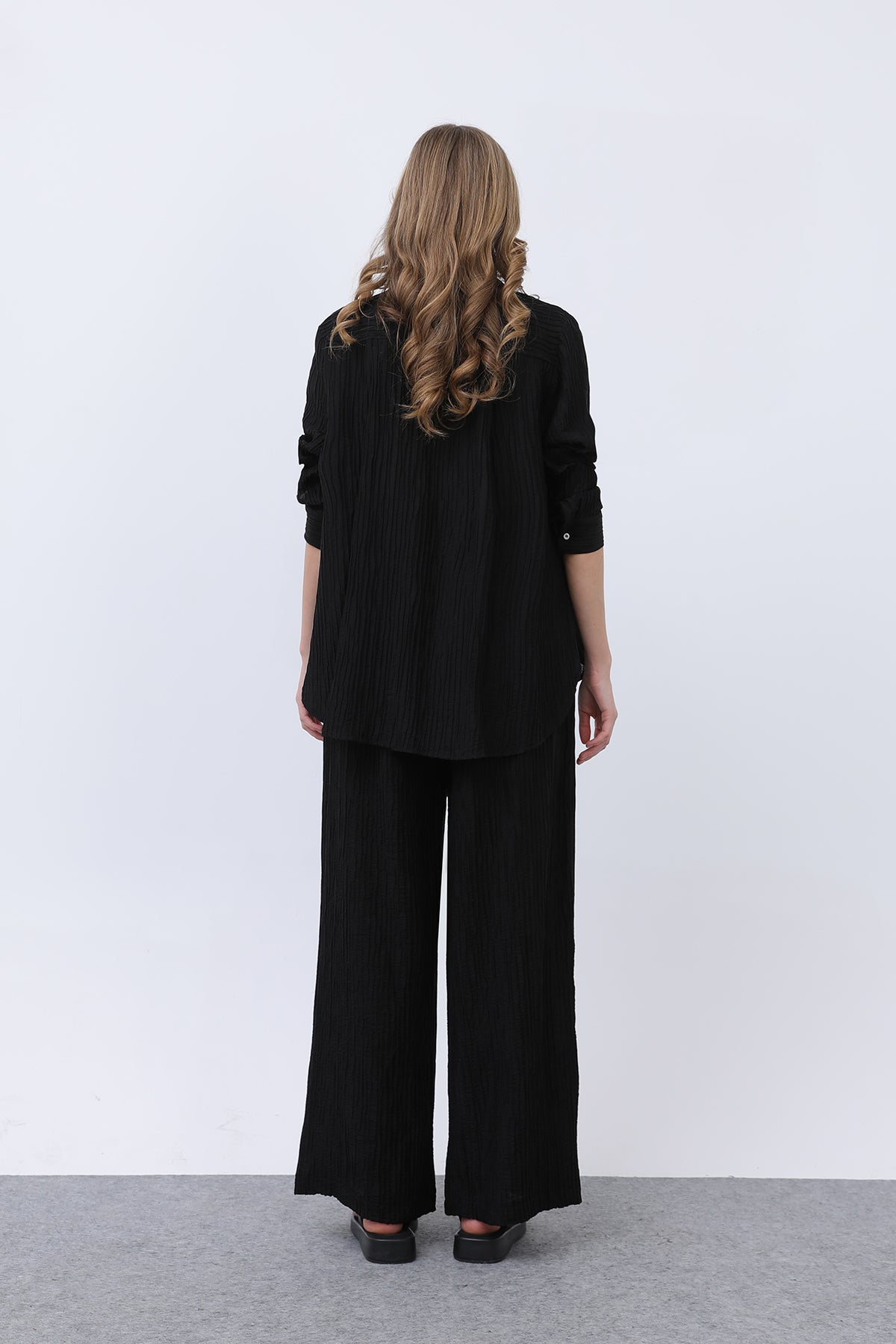 Kadın Beli Kemerli Takım - 32336TKS BLACK