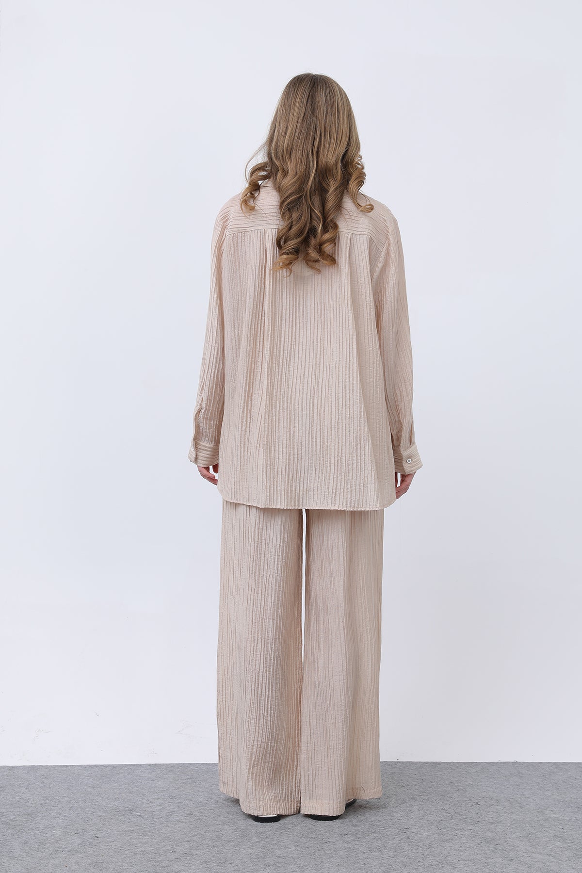 Kadın Beli Kemerli Takım - 32336TKS BEIGE