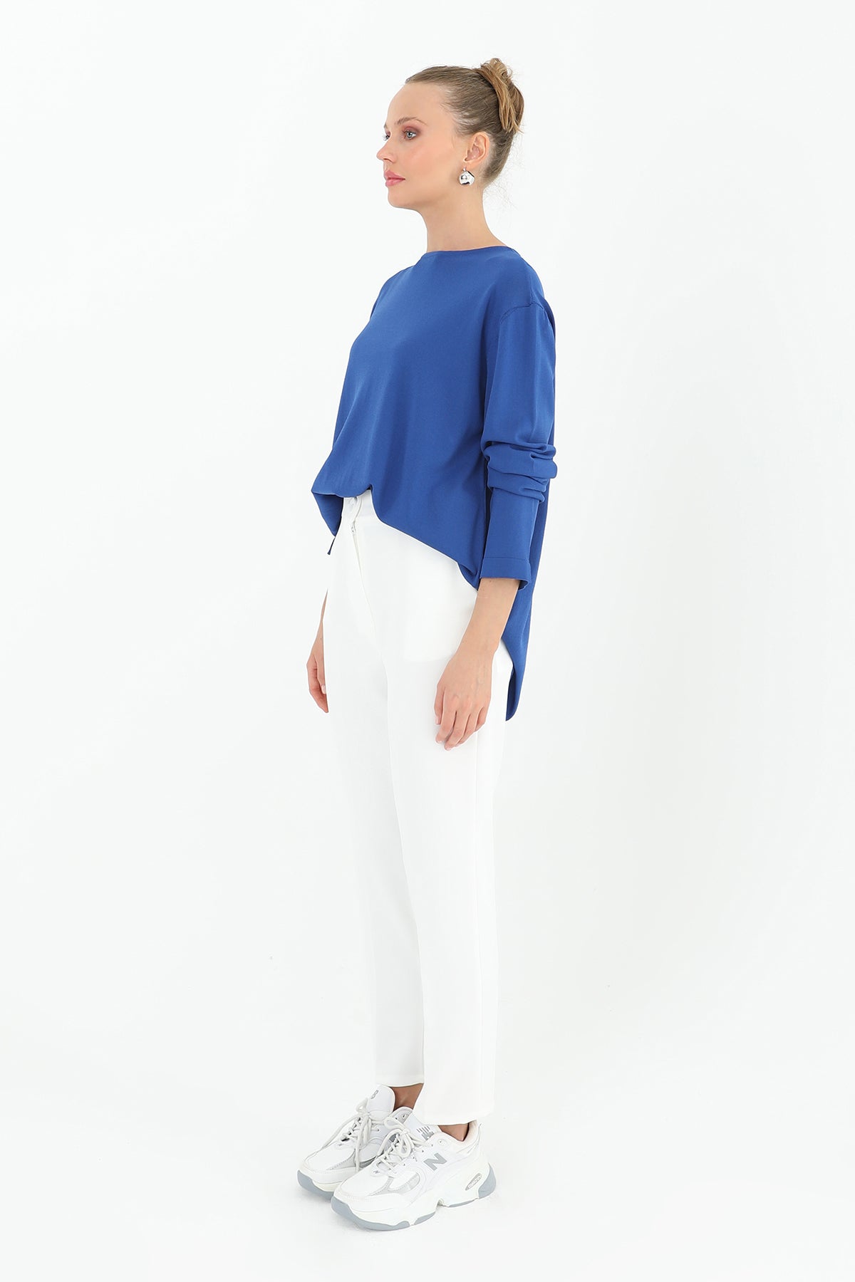 Kadın Havuç Form Kumaş Pantolon - 18118PNT ECRU