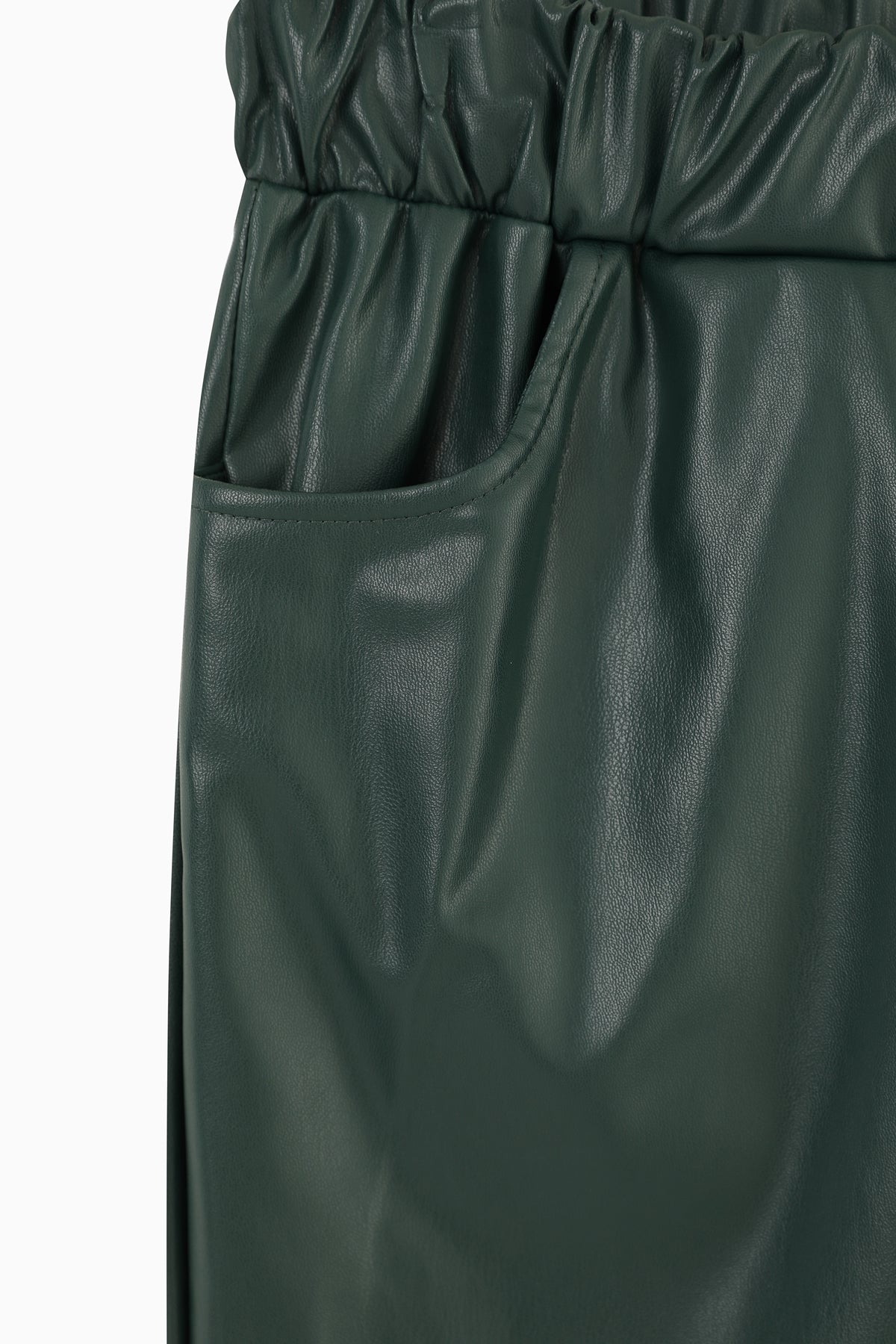 Kadın Havuç Form Deri Pantolon - 18135PNT CASTLETON GREEN