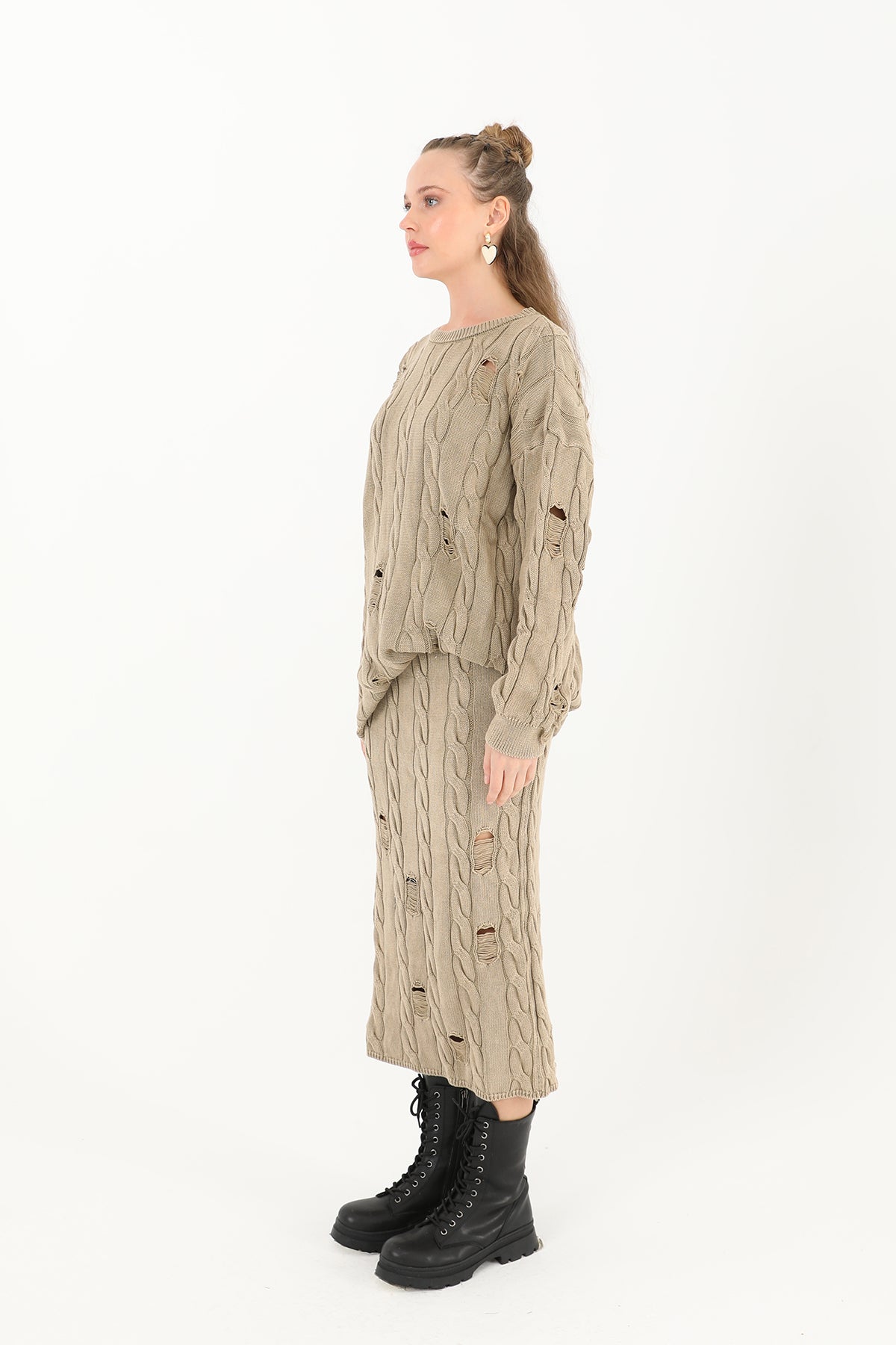 Triko Uzun Etek  - 32030ETK BEIGE