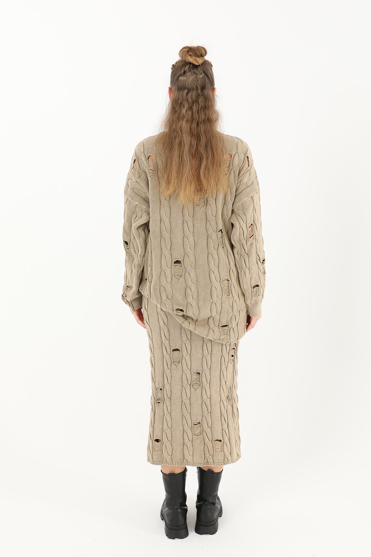 Triko Uzun Etek  - 32030ETK BEIGE