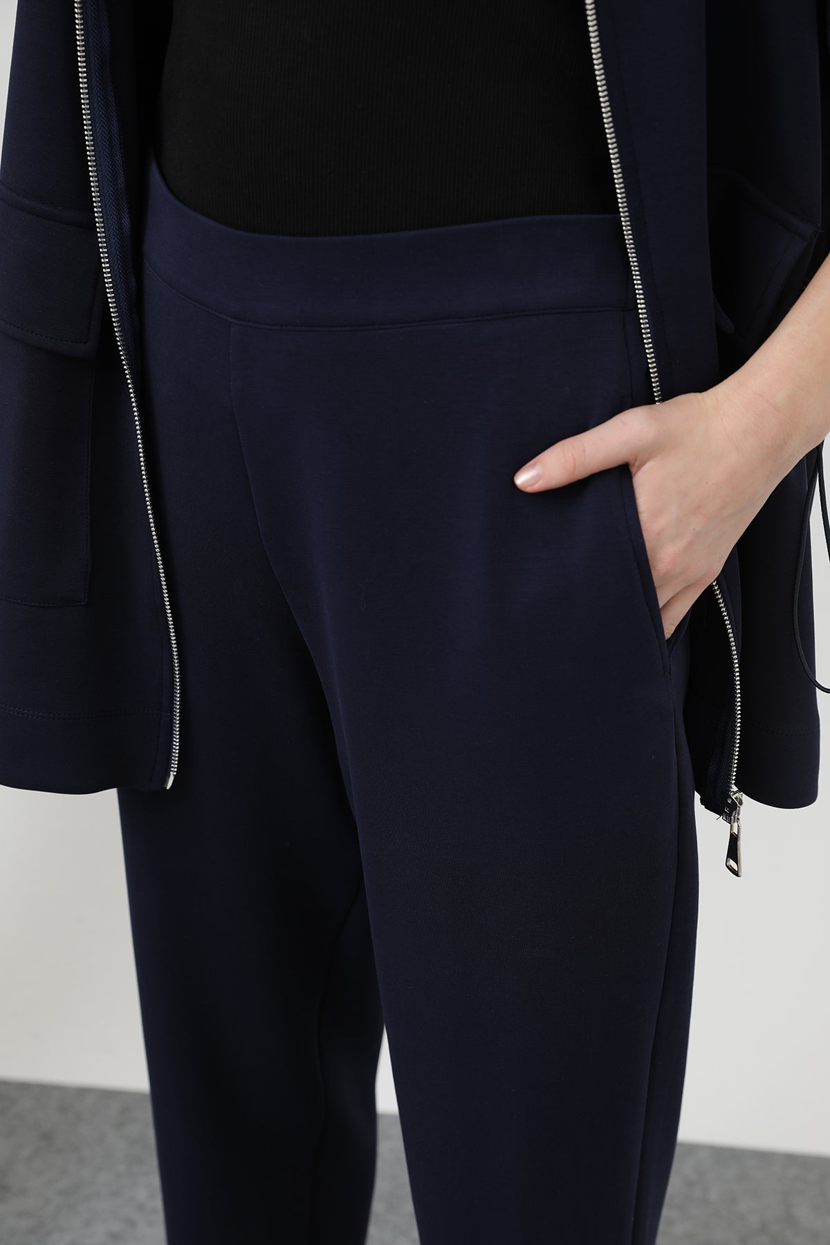 Kadın Ön Korsaj Arka Lastik Pantolon - 18225PNT NAVY