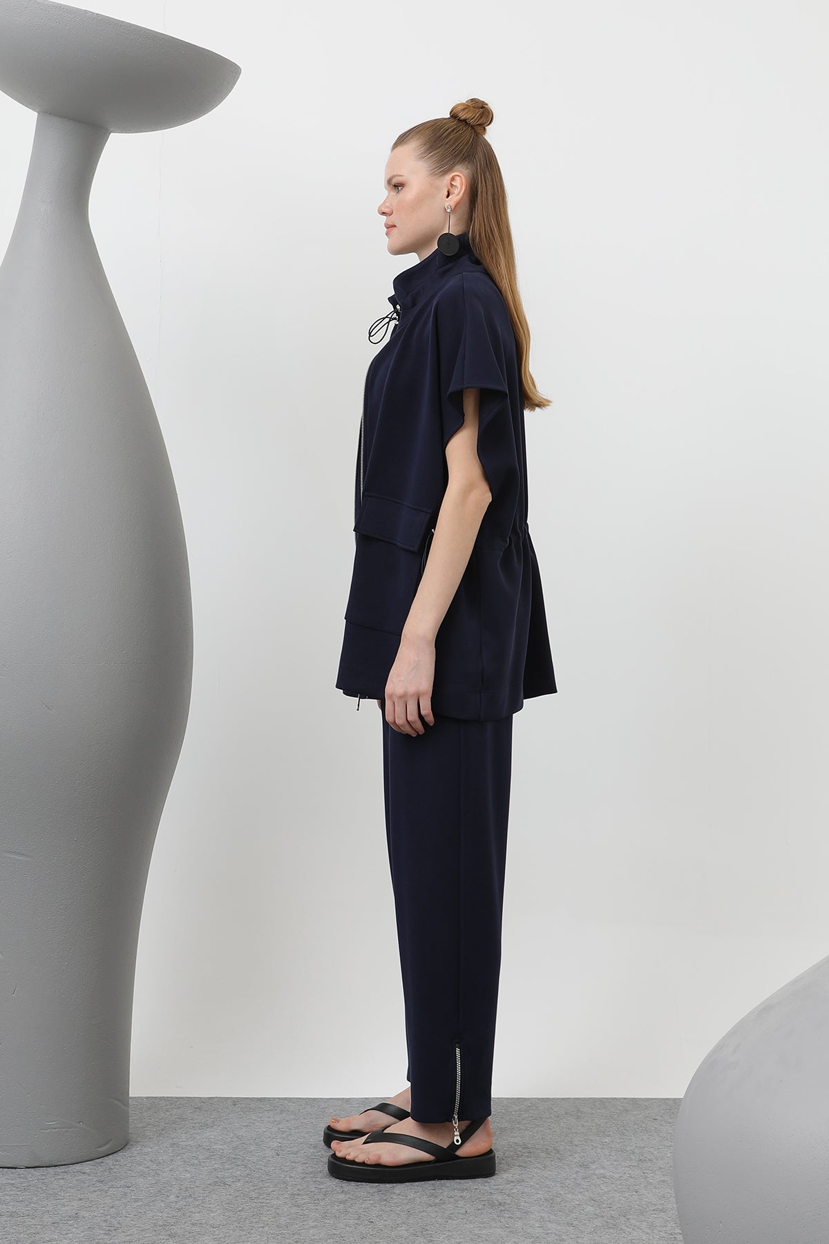 Kadın Ön Korsaj Arka Lastik Pantolon - 18225PNT NAVY