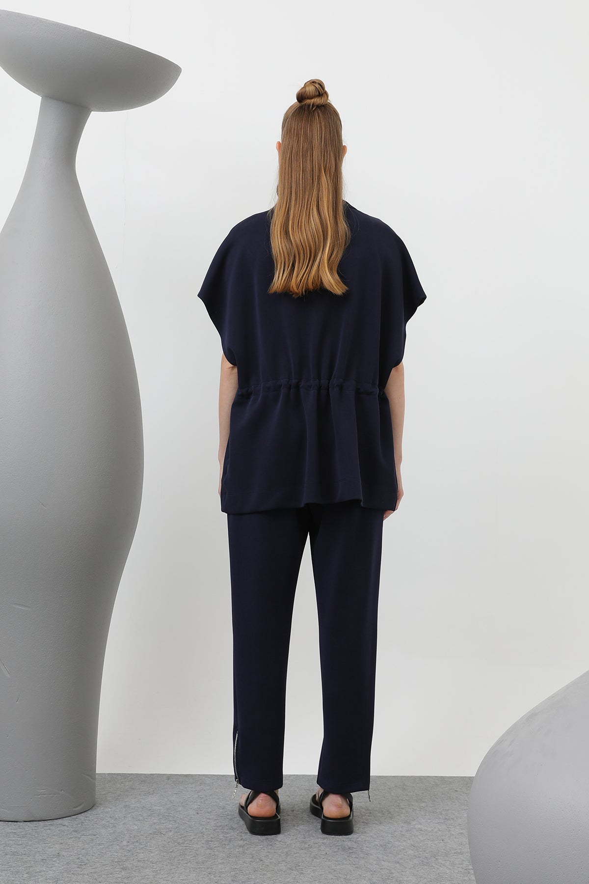 Kadın Ön Korsaj Arka Lastik Pantolon - 18225PNT NAVY