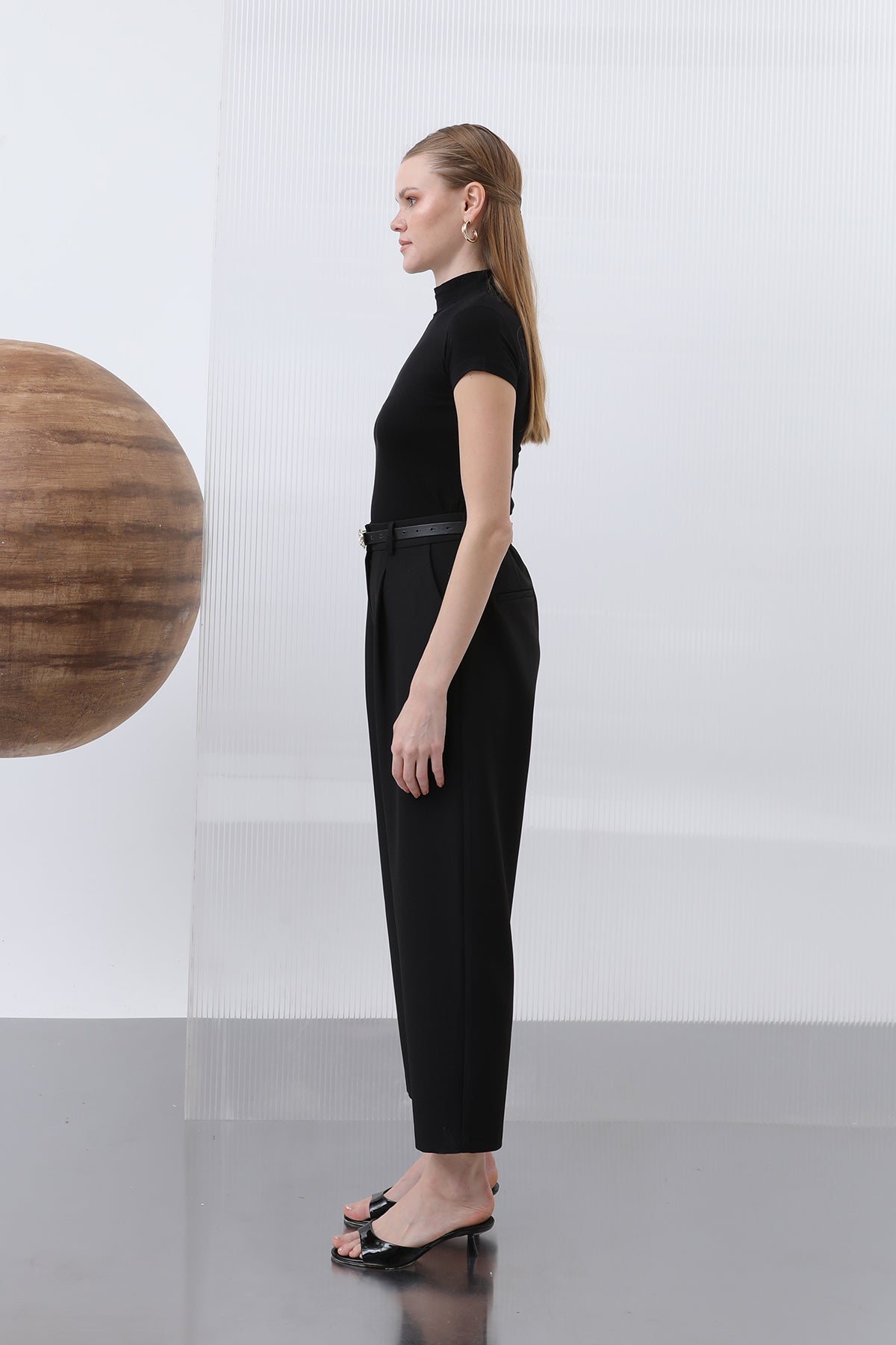 Kadın Pileli Pantolon - 18227PNT BLACK