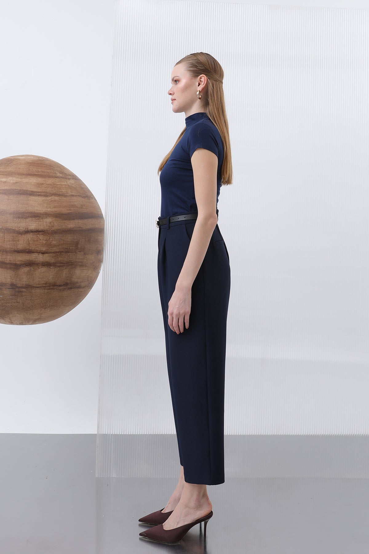 Kadın Pileli Pantolon - 18227PNT NAVY