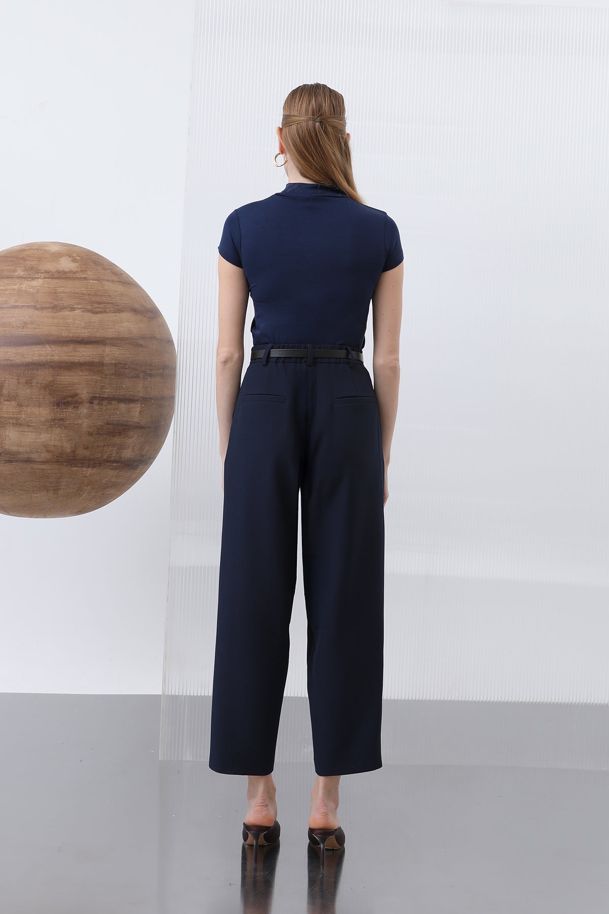 Kadın Pileli Pantolon - 18227PNT NAVY
