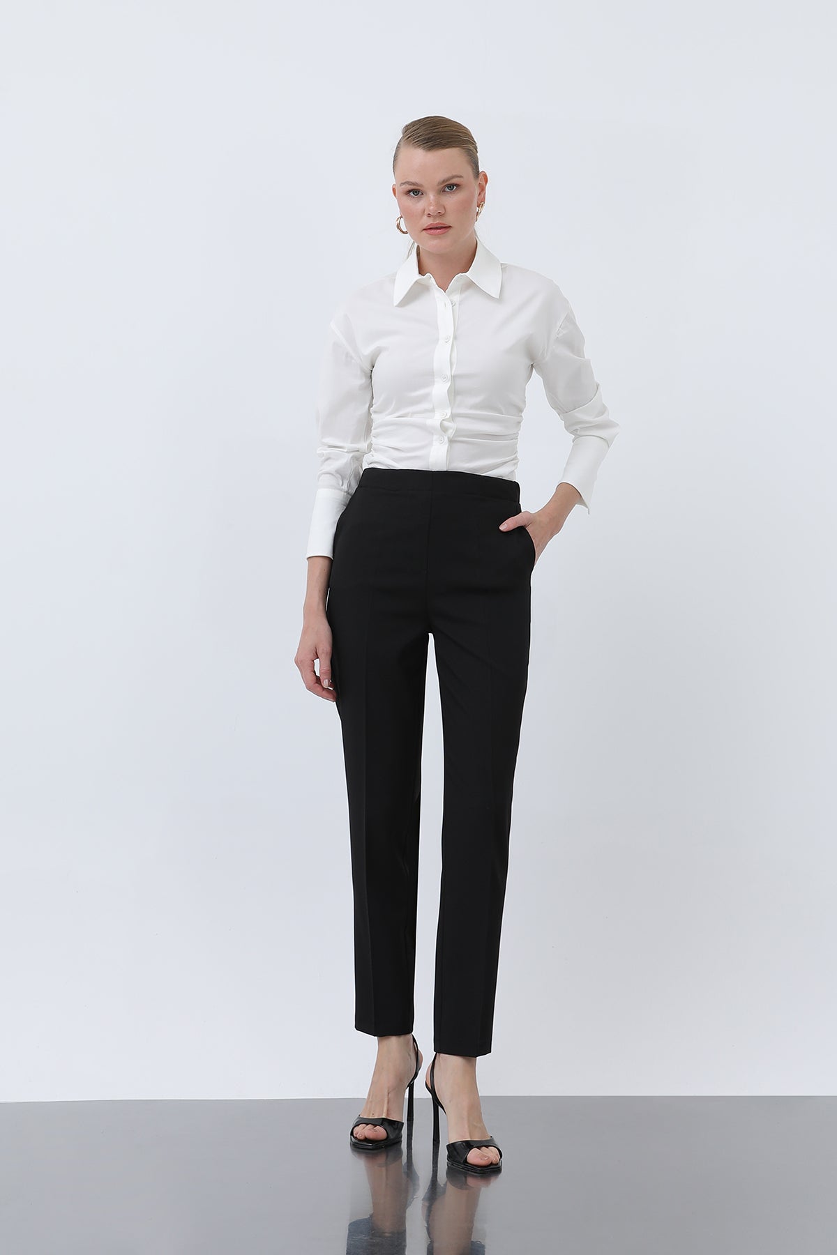 Kadın Havuç Kesim Pantolon - 18242PNT BLACK