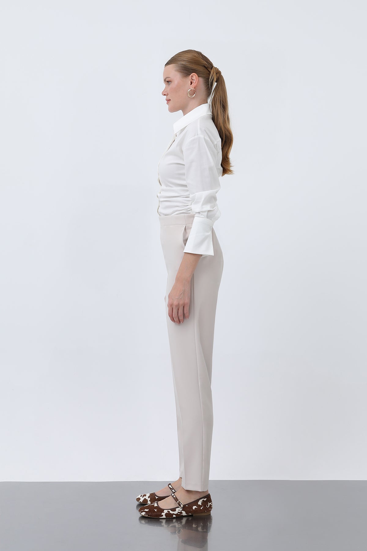 Kadın Havuç Kesim Pantolon - 18242PNT BEIGE