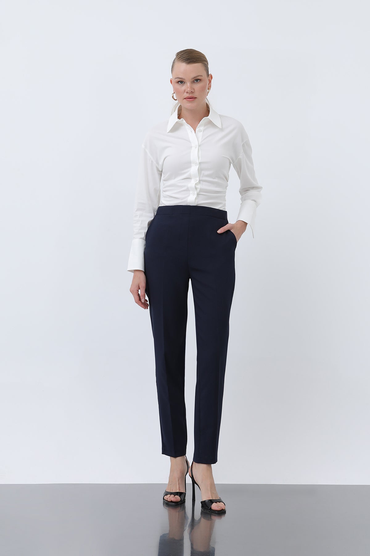 Kadın Havuç Kesim Pantolon - 18242PNT NAVY