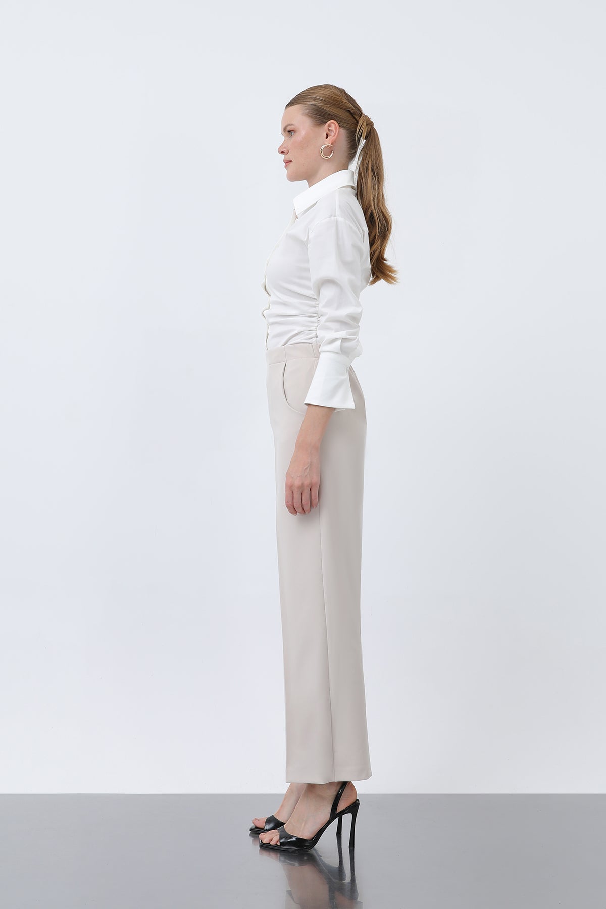 Kadın Düz Kesim Pantolon - 18243PNT BEIGE