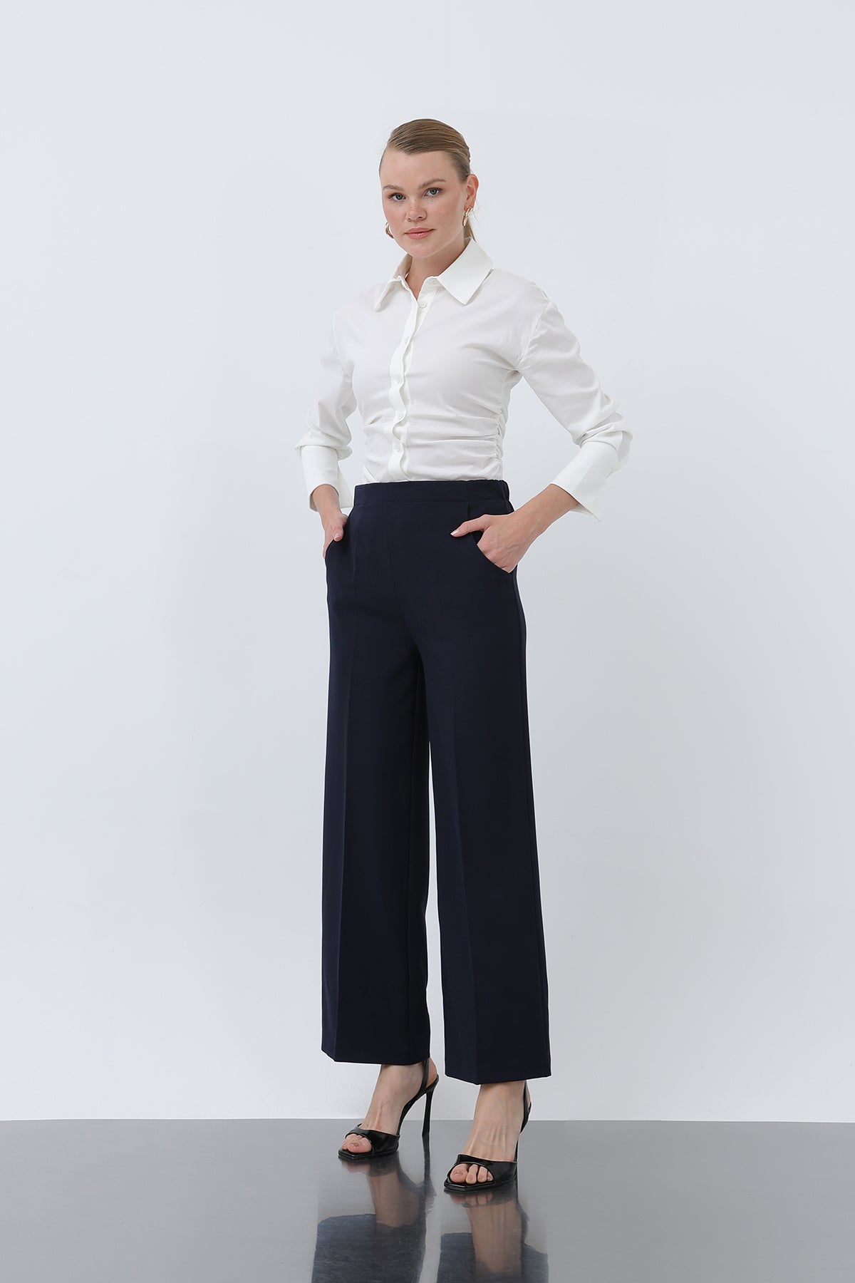 Kadın Düz Kesim Pantolon - 18243PNT NAVY