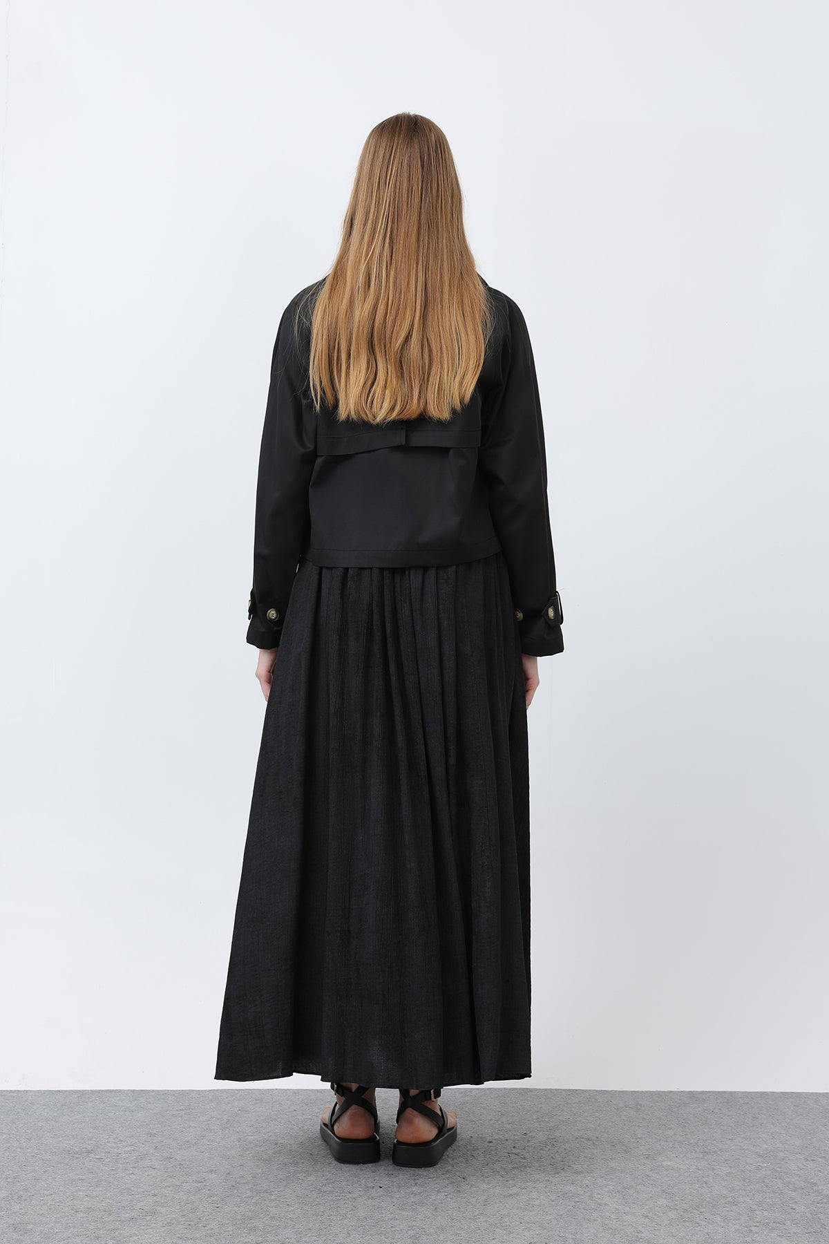 Kadın Kısa Trench - 32123TRC BLACK