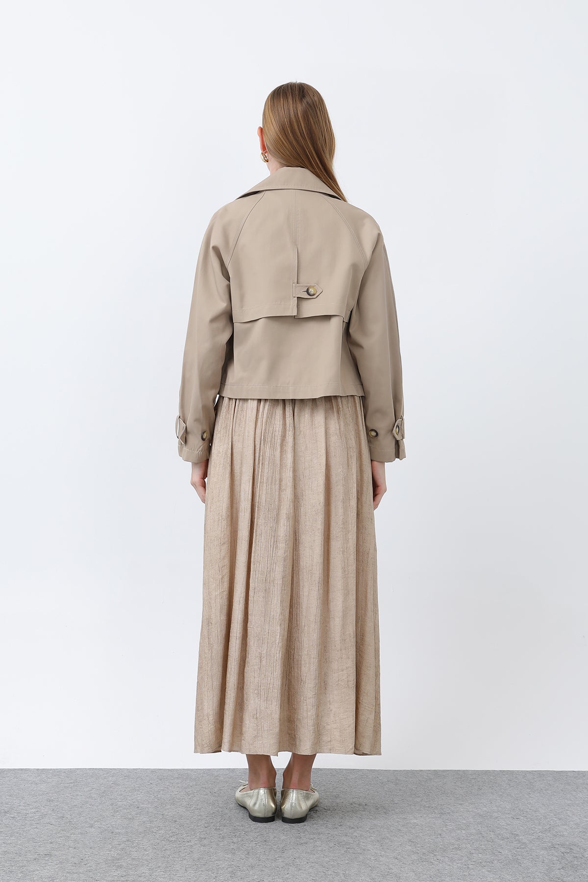 Kadın Kısa Trench - 32123TRC BEIGE