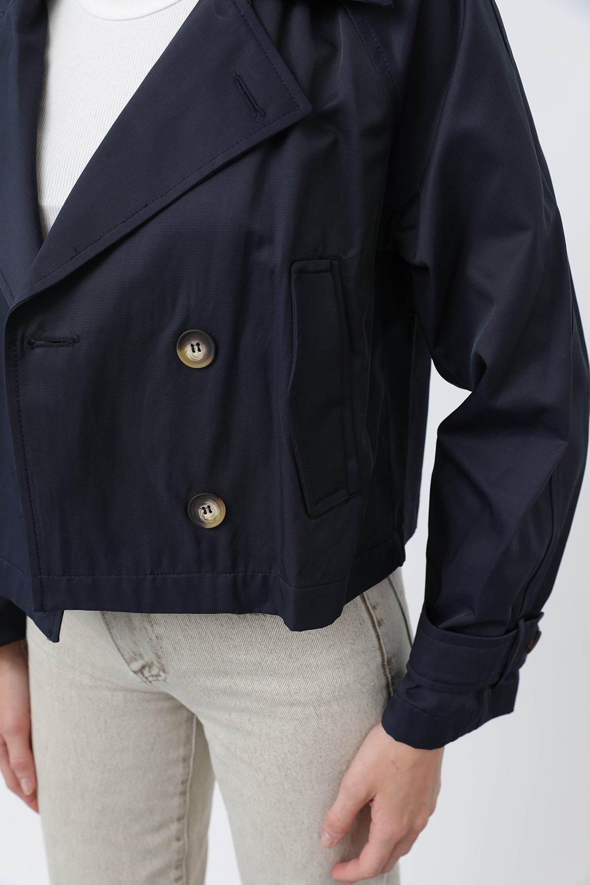 Kadın Kısa Trench - 32123TRC NAVY