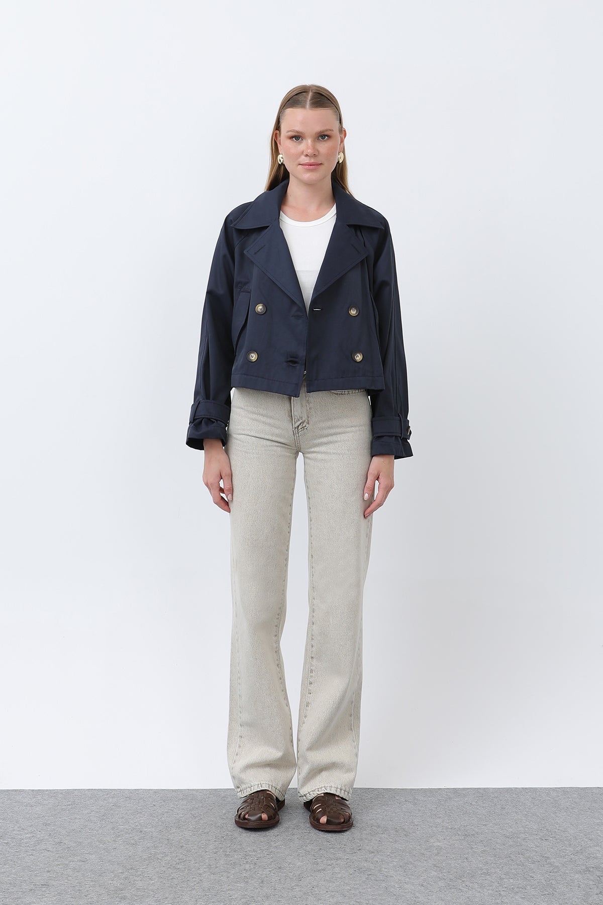 Kadın Kısa Trench - 32123TRC NAVY