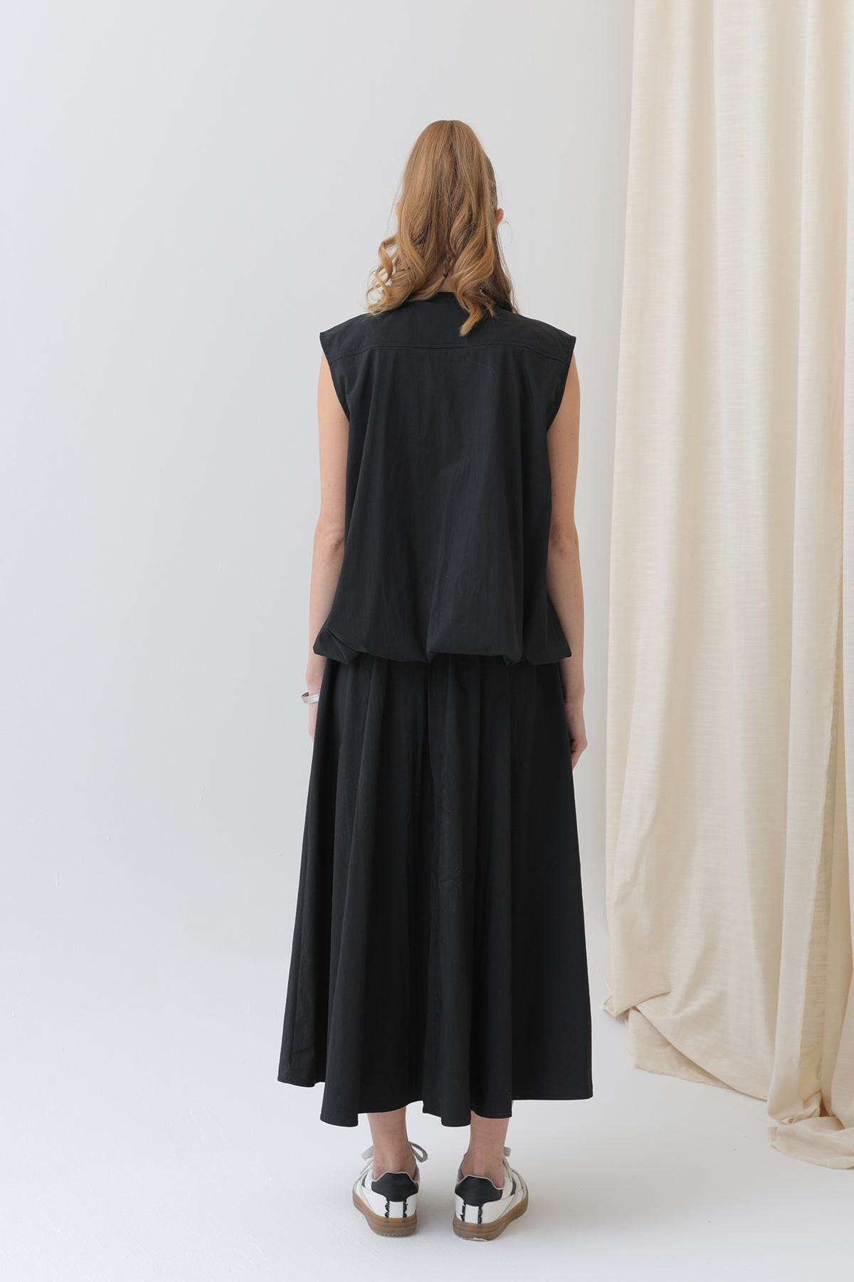 Kadın Oversize Fermuarlı Yelek - 32128YLK BLACK