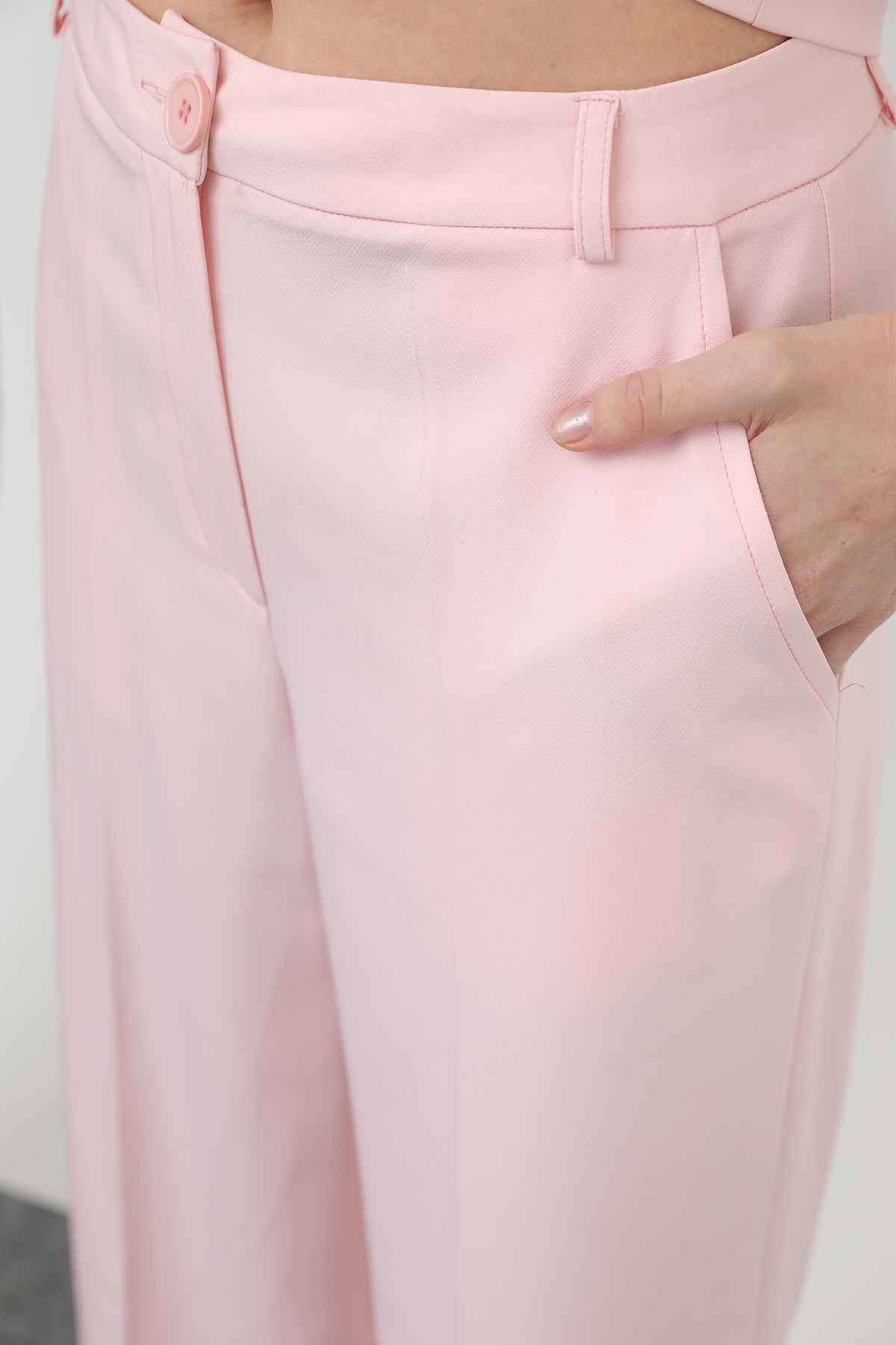 Kadın Basic Kemerli Pantolon - 32152PNT PINK