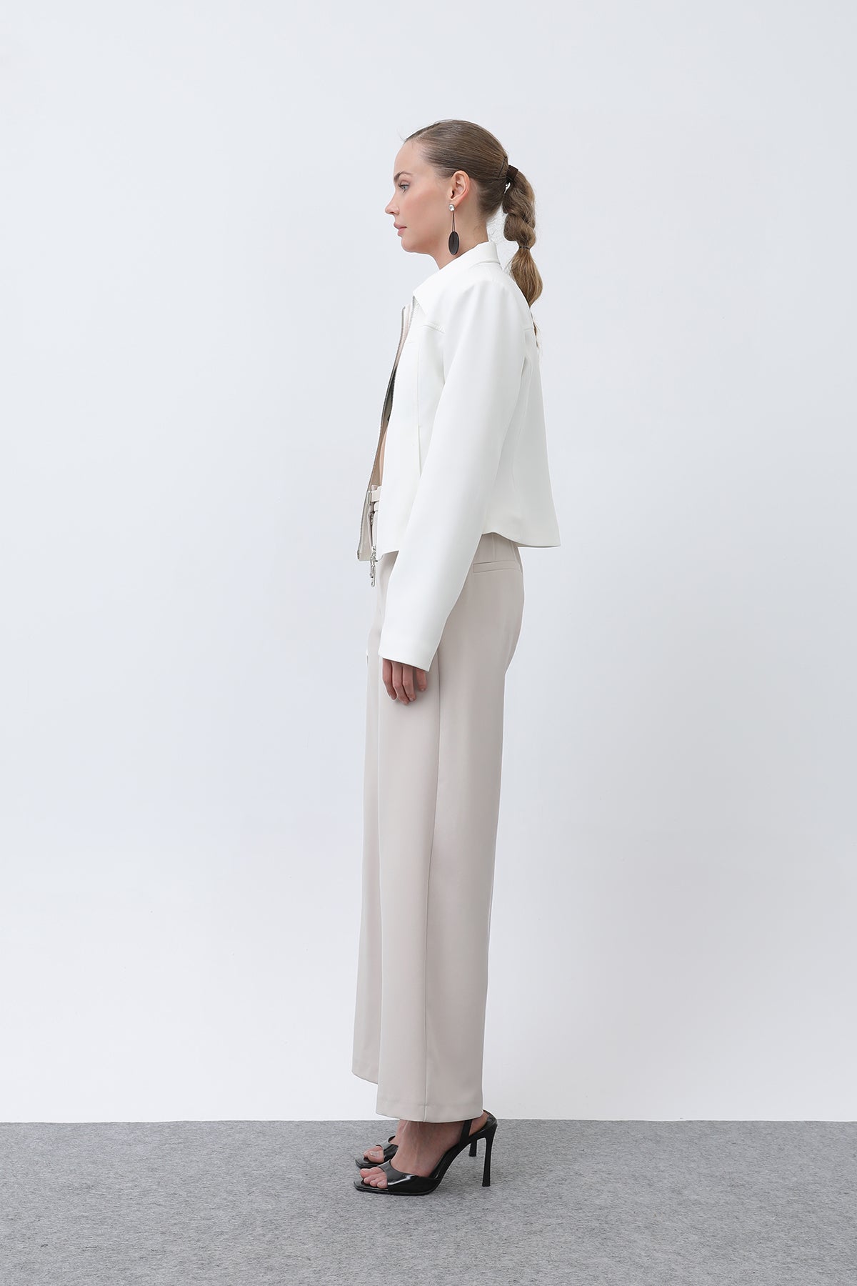 Kadın Basic Kemerli Pantolon - 32152PNT BEIGE