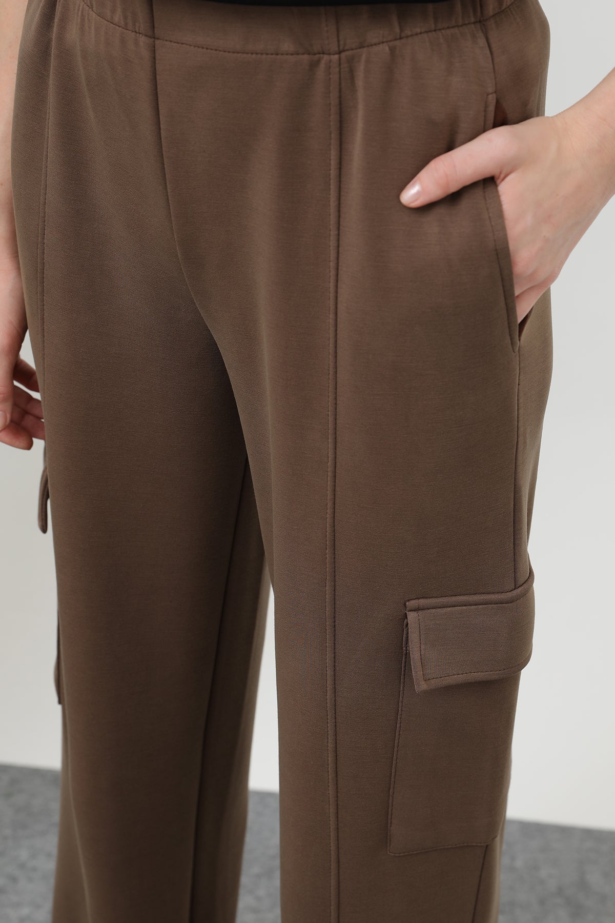 Kadın Cep Detaylı Eşofman - 32156PNT BROWN