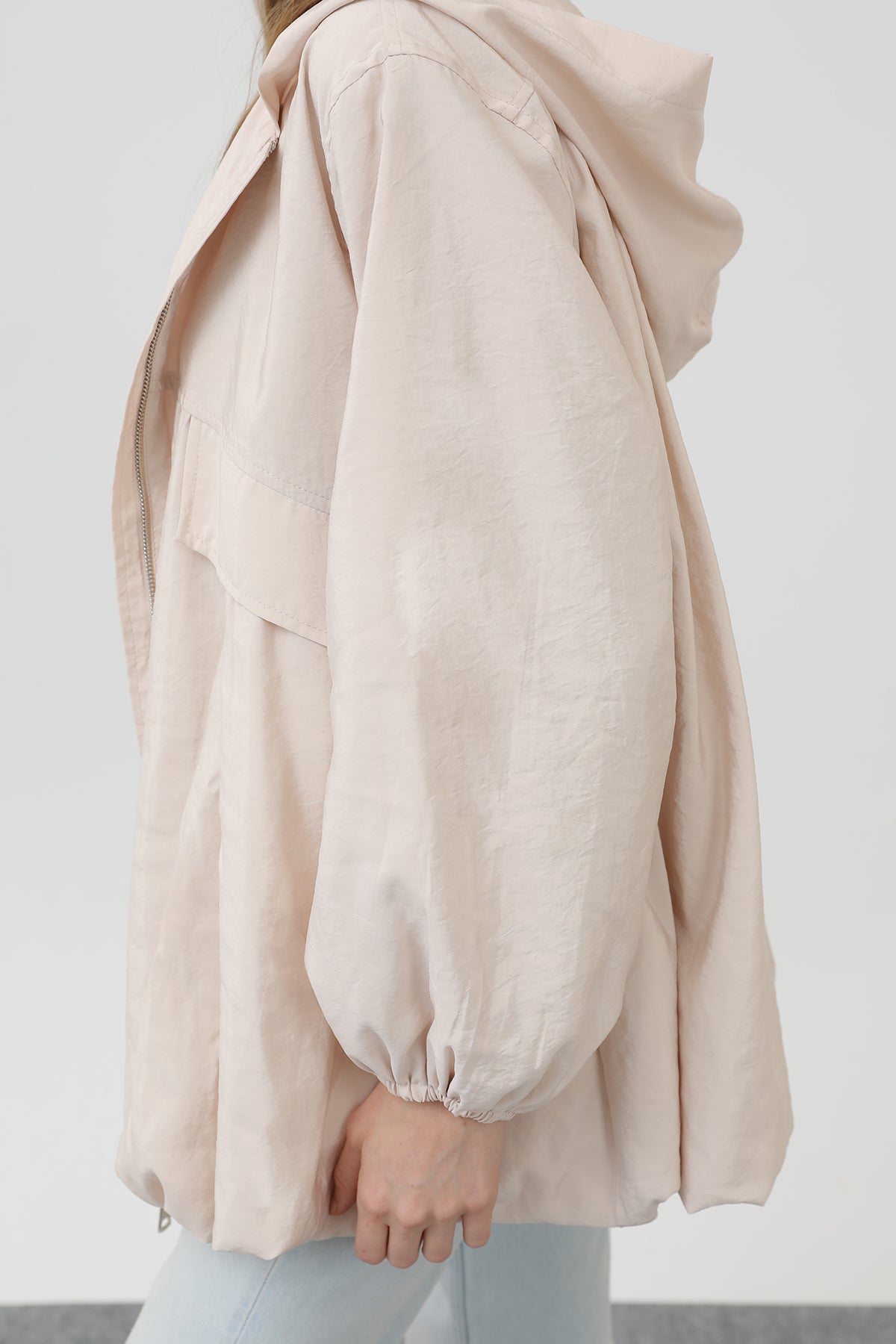 Kadın Cepli Fermuarlı Ceket - 32168CKT BEIGE